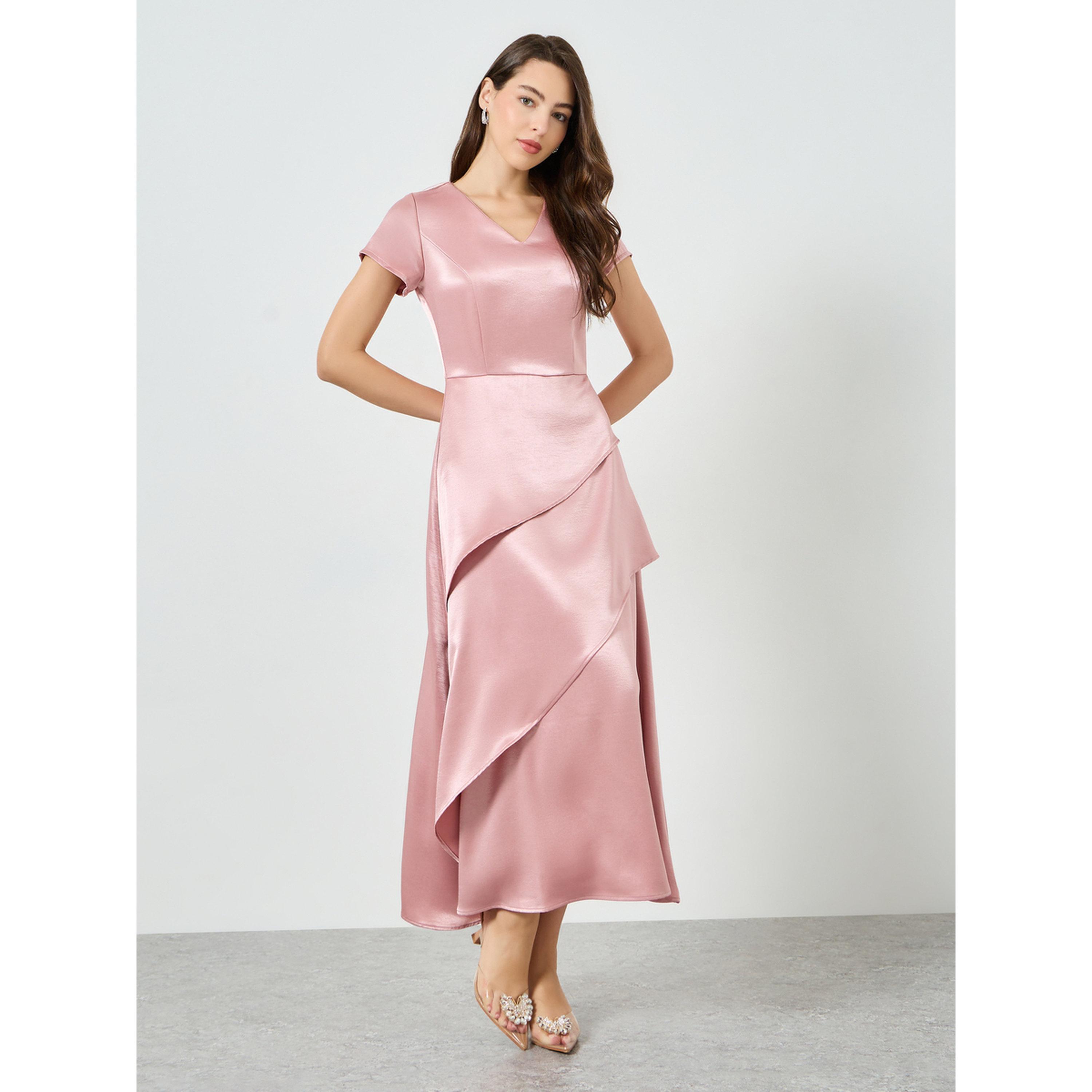 فستان طويل ساتان بتصميم طبقات-women-clothing-dresses-image-3