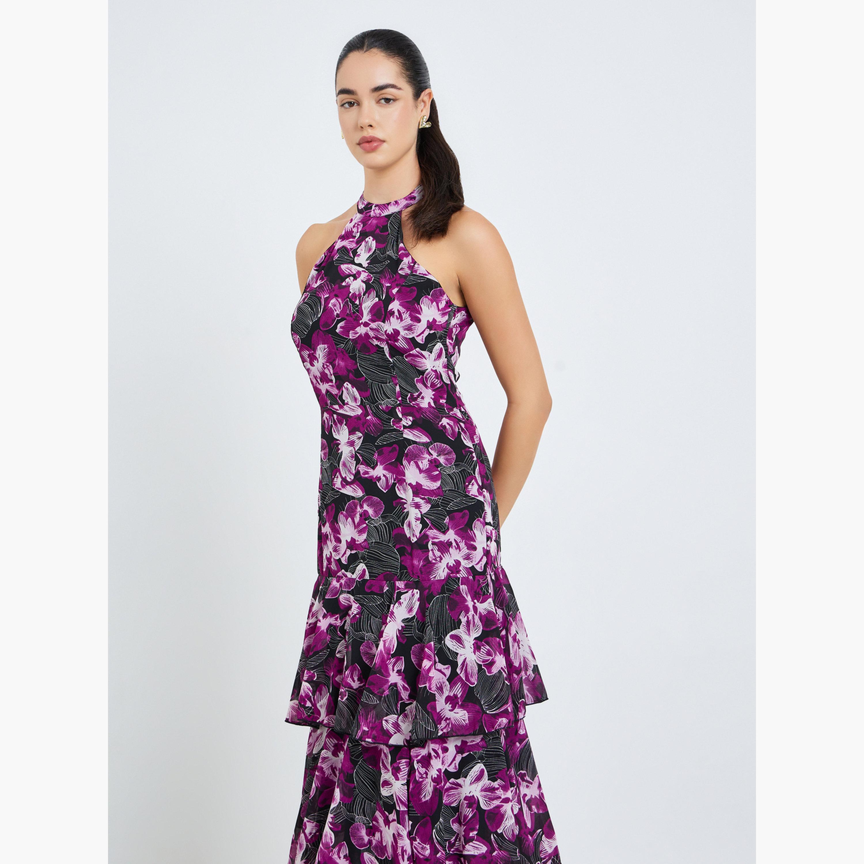 فستان طويل بطبقات وطبعة أزهار للنساء-women-clothing-dresses-image-2
