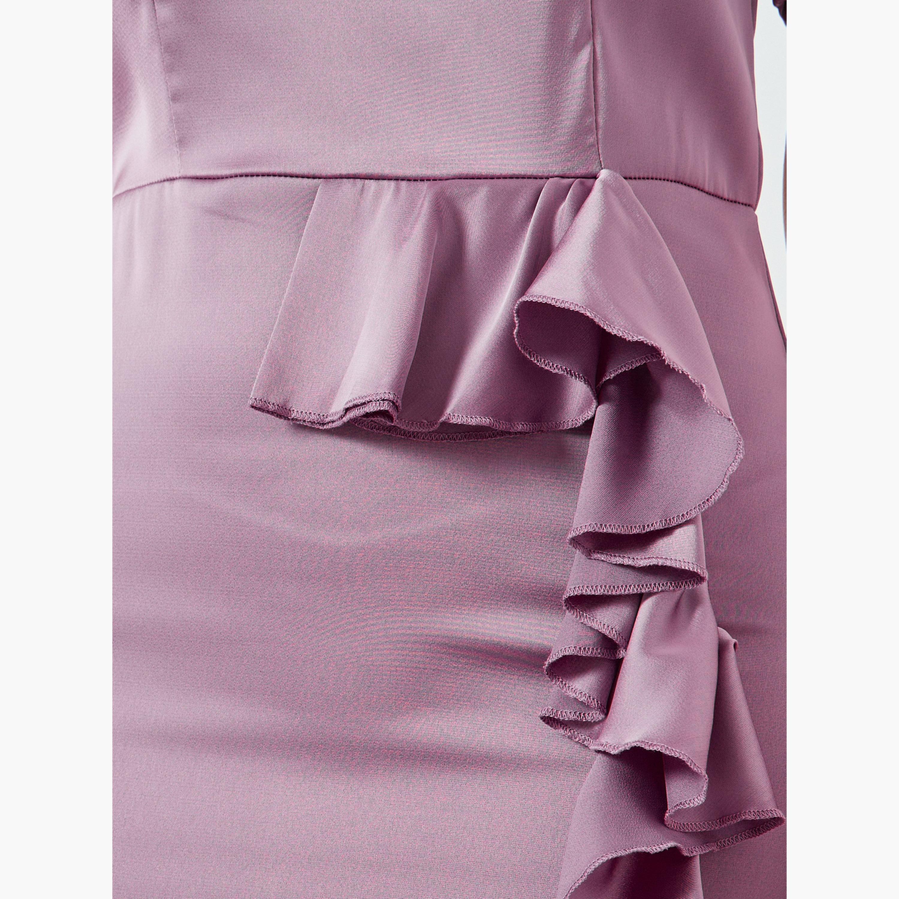 فستان ميدي بتفاصيل كشكش للنساء-women-clothing-dresses-image-5