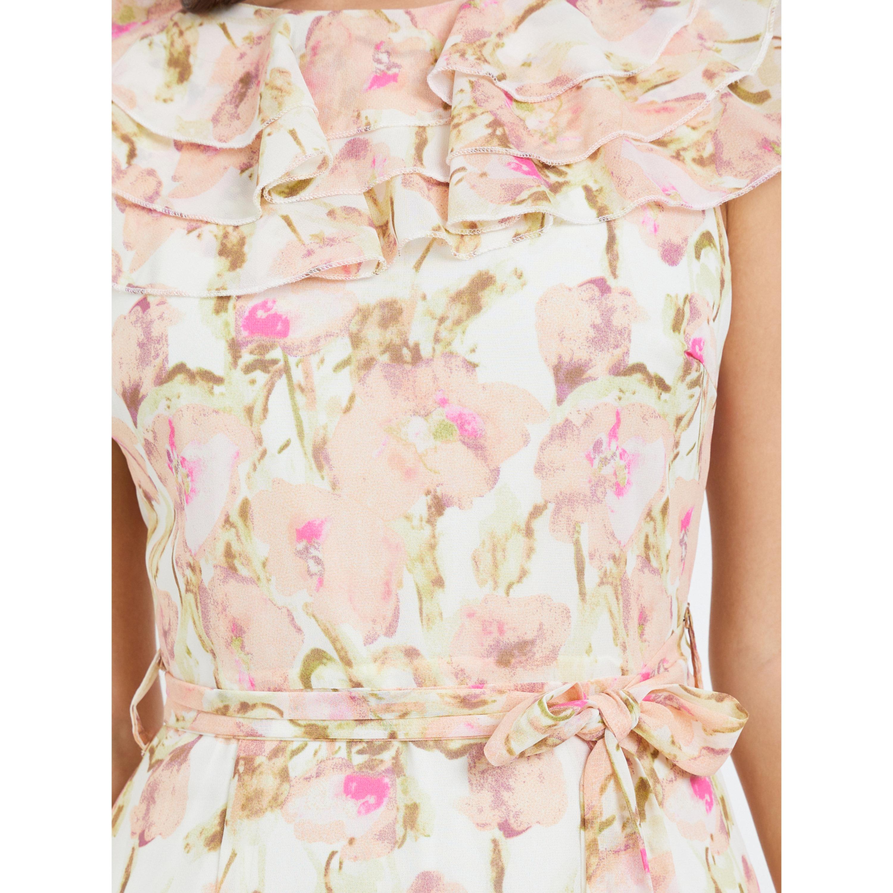 Styli Women Floral Print Frill Sleeves Sheath Midi Dress-women-clothing-dresses-image-5