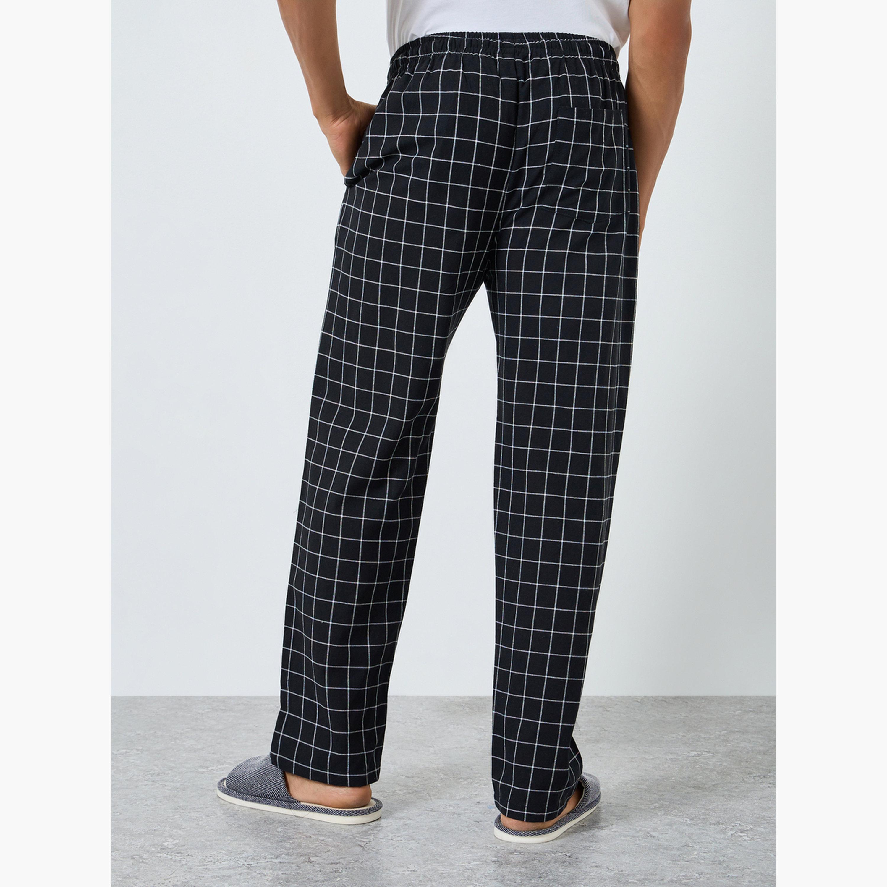 بنطال بيجاما كاروهات بقصة مريحة-men-clothing-nightwear-pyjamaandshorts-image-4