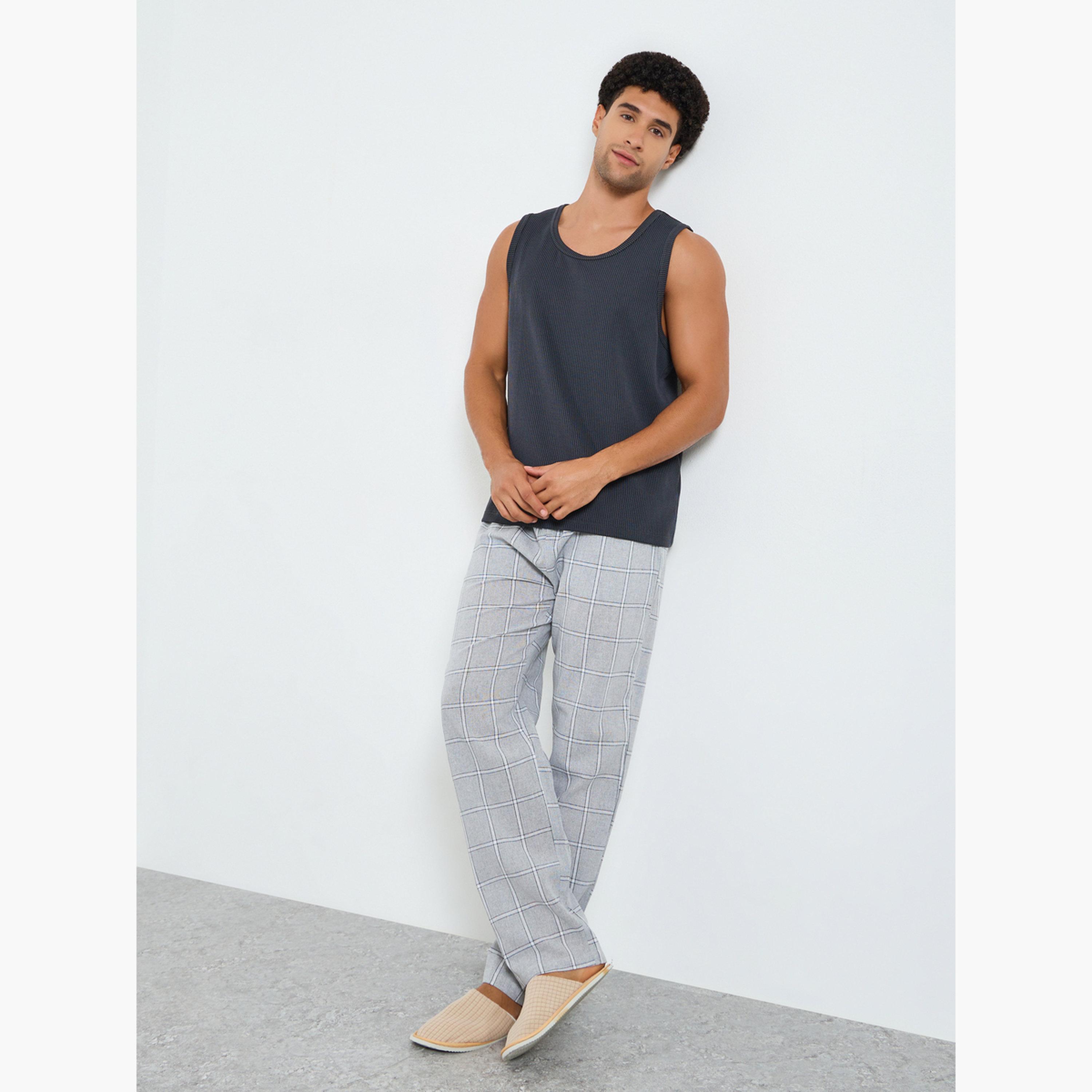 بنطال بيجاما كاروهات بقصة مريحة-men-clothing-nightwear-pyjamaandshorts-image-2