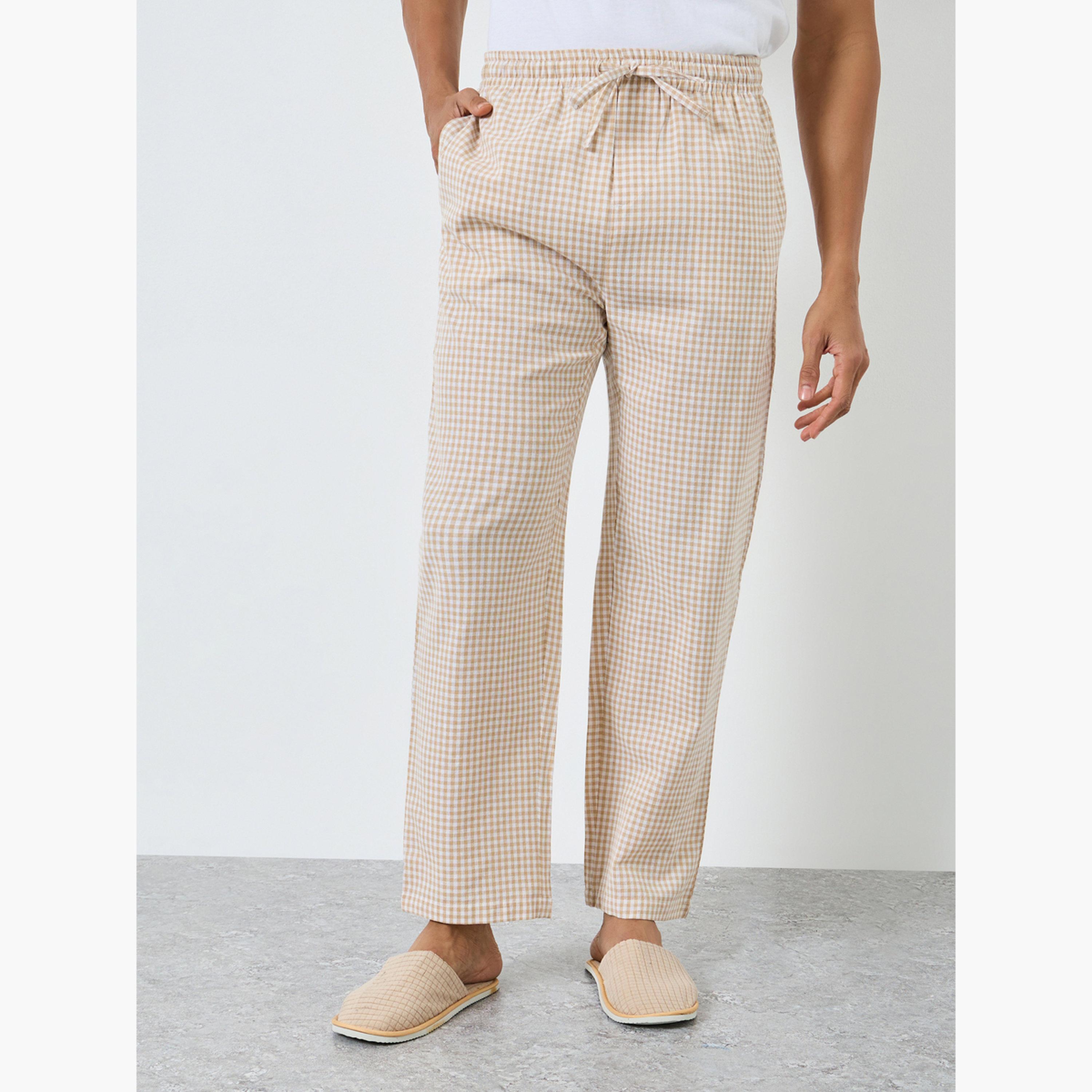 بنطال بيجاما كاروهات بقصة مريحة-men-clothing-nightwear-pyjamaandshorts-image-1