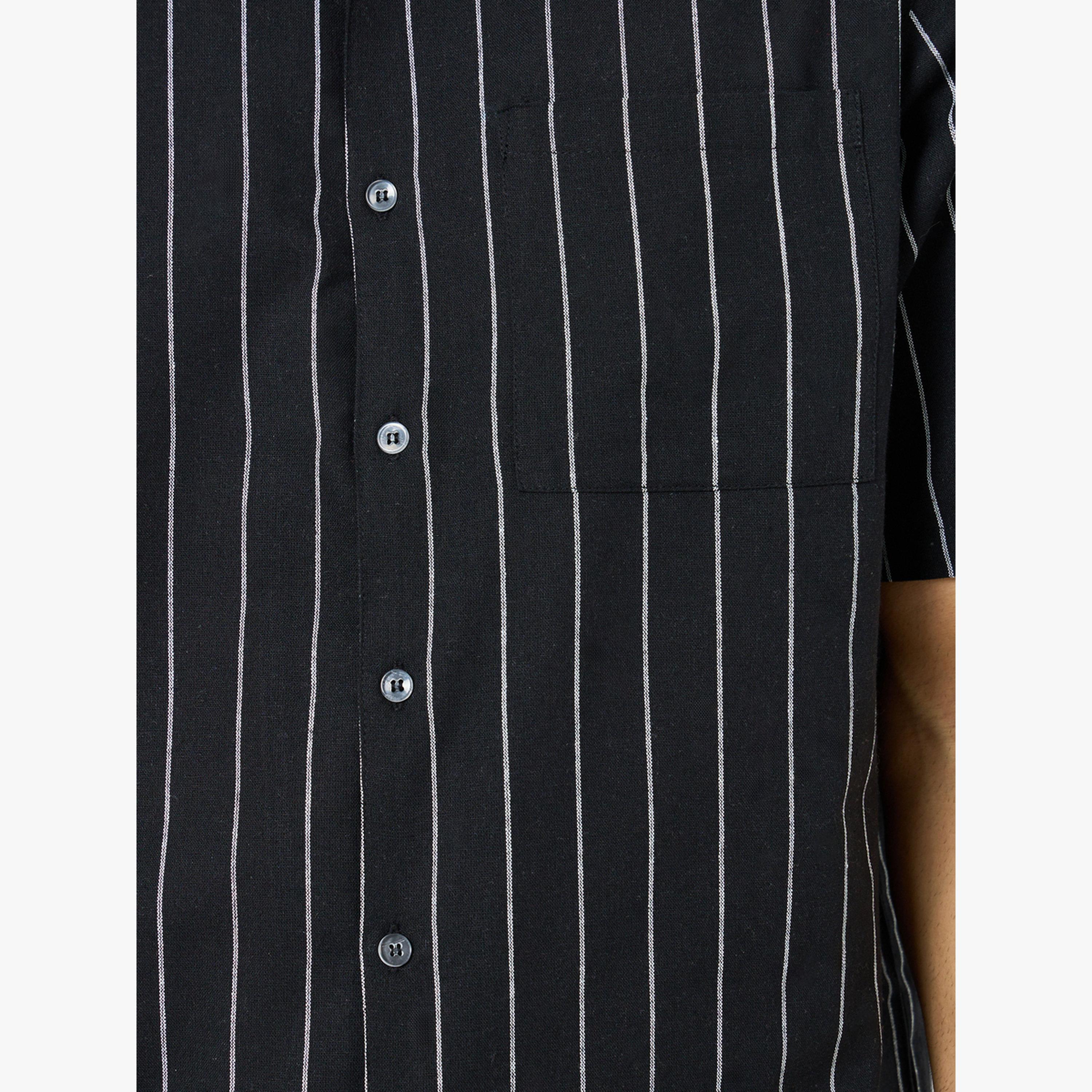 مجموعة من قميص قطن مخطط وشورت للرجال-men-clothing-nightwear-sets-image-5