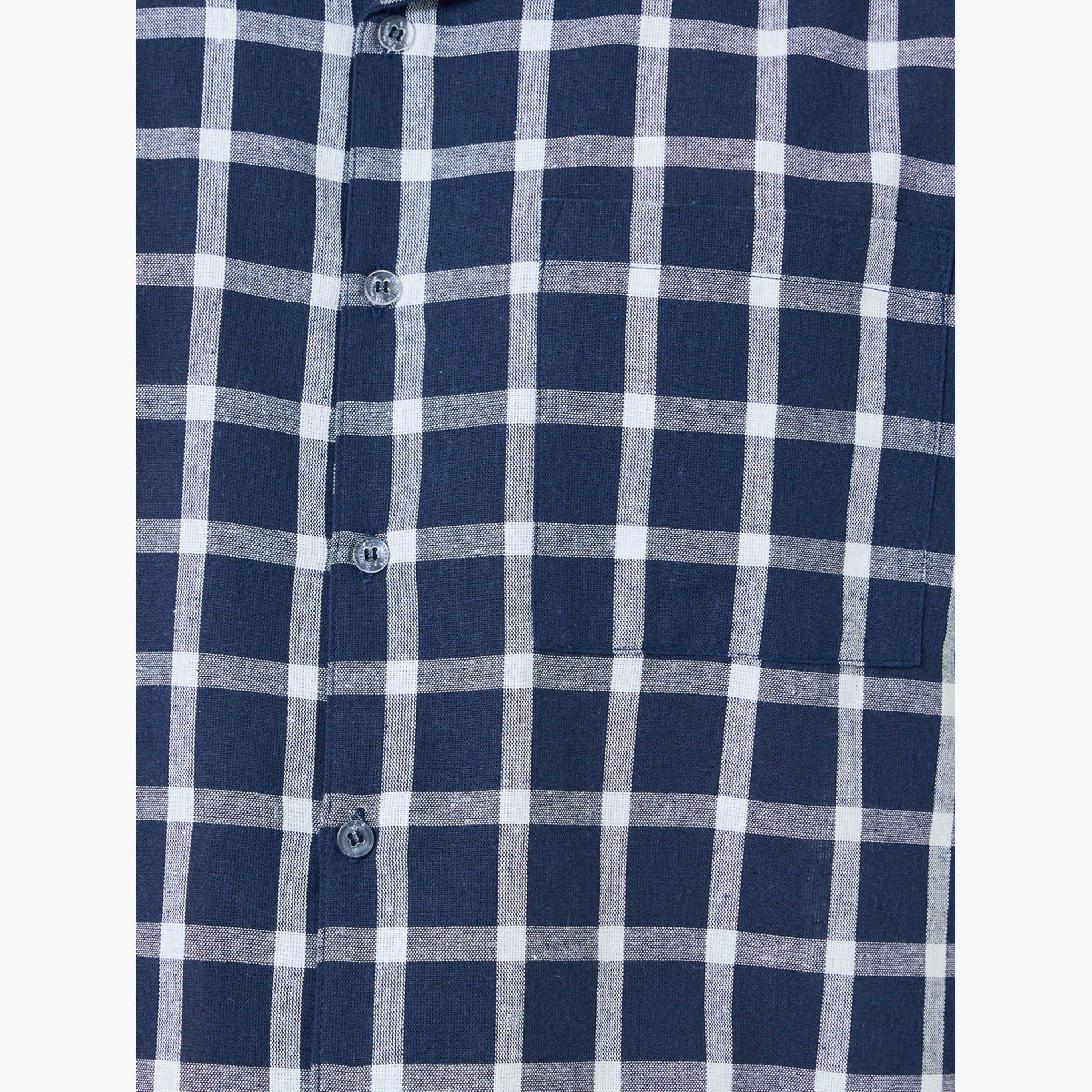مجموعة من قميص قطن مربعات وشورت للرجال-men-clothing-nightwear-sets-image-5