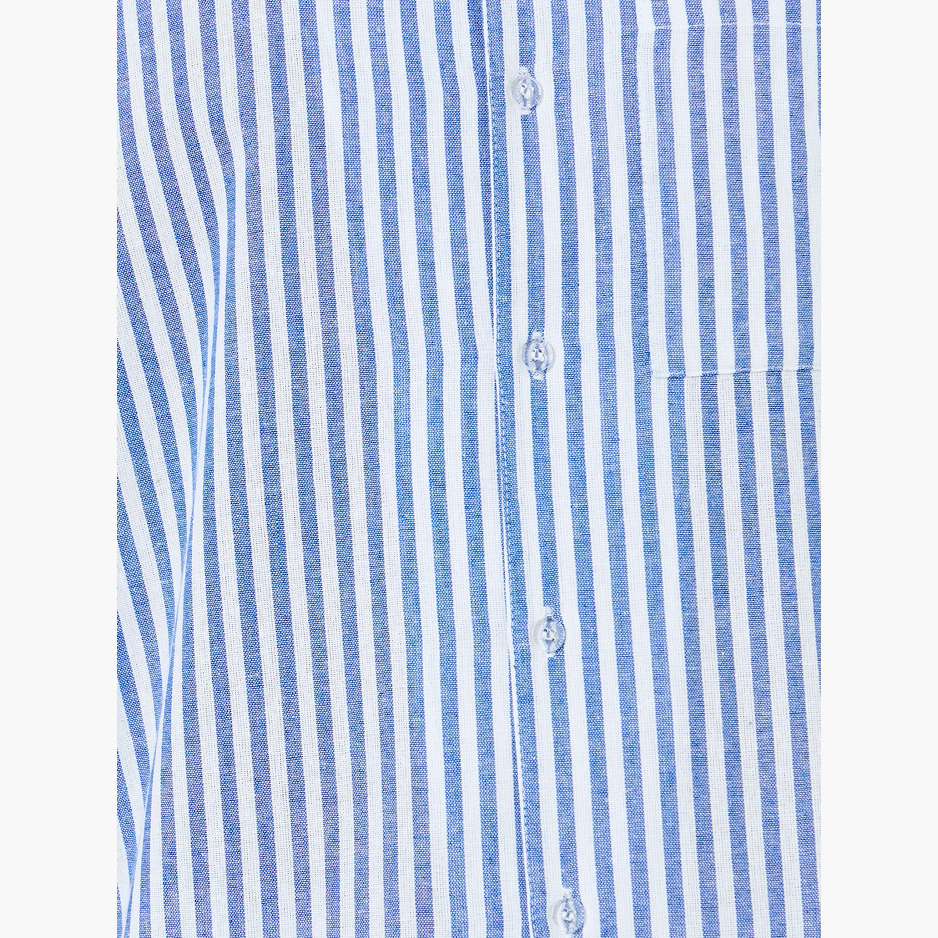 Styli Men Blue Relaxed Striped Shirt and Shorts Set-men-clothing-nightwear-sets-image-5