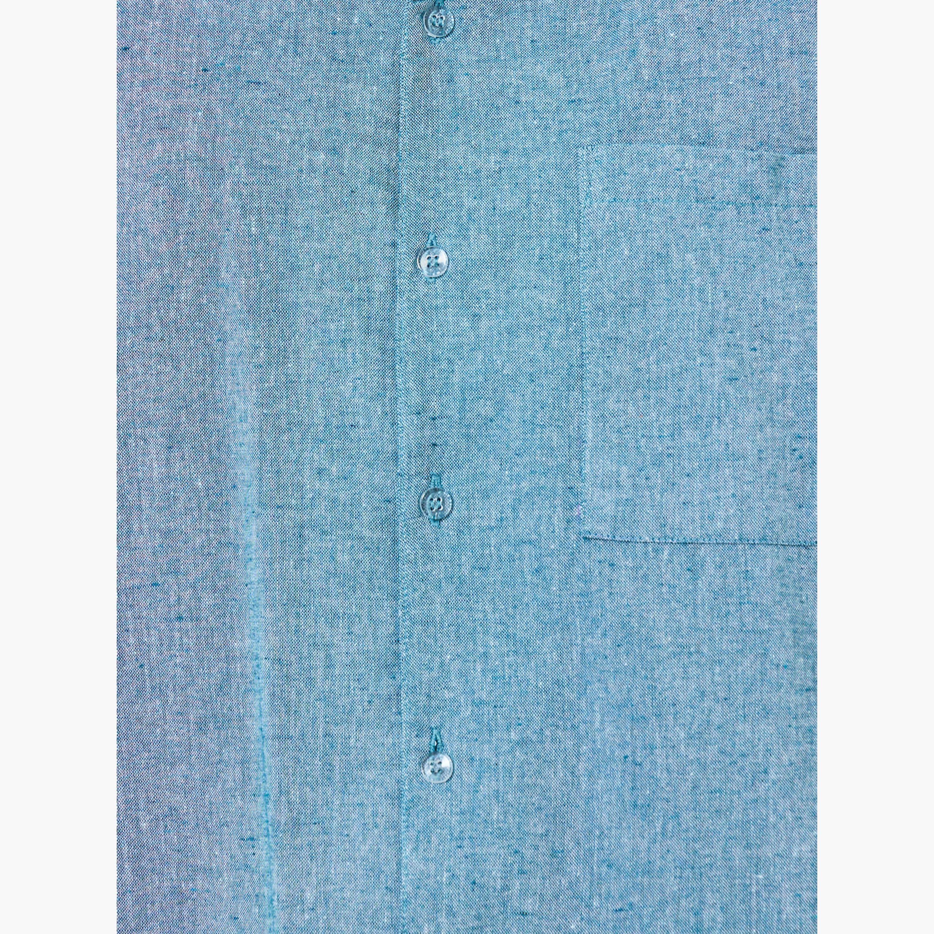 Styli Blue Cotton Relaxed Shirt and Pyjama Set-men-clothing-nightwear-sets-image-5