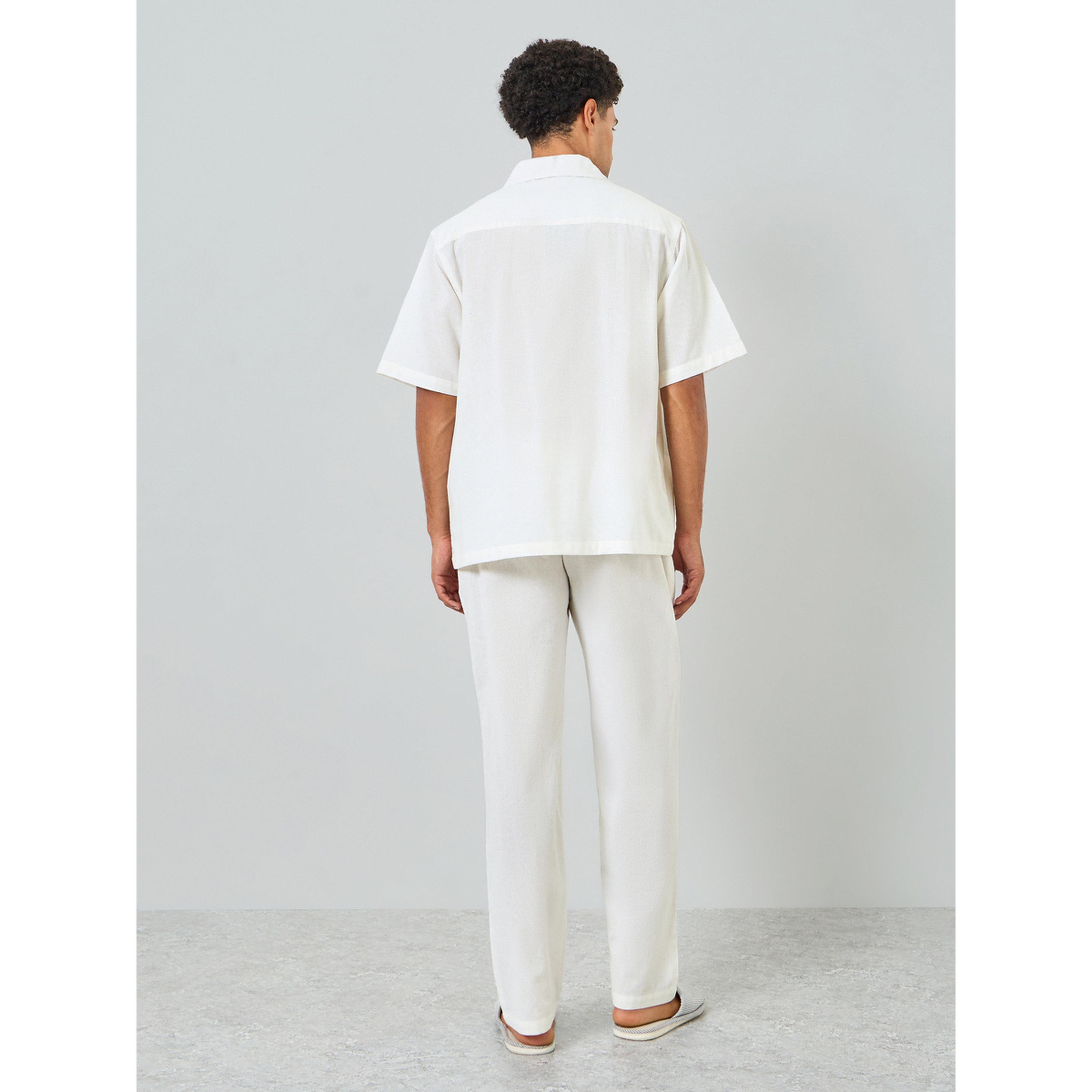 طقم بيجاما من بنطال وقميص قطني للرجال بقصة مريحة-men-clothing-nightwear-sets-image-3