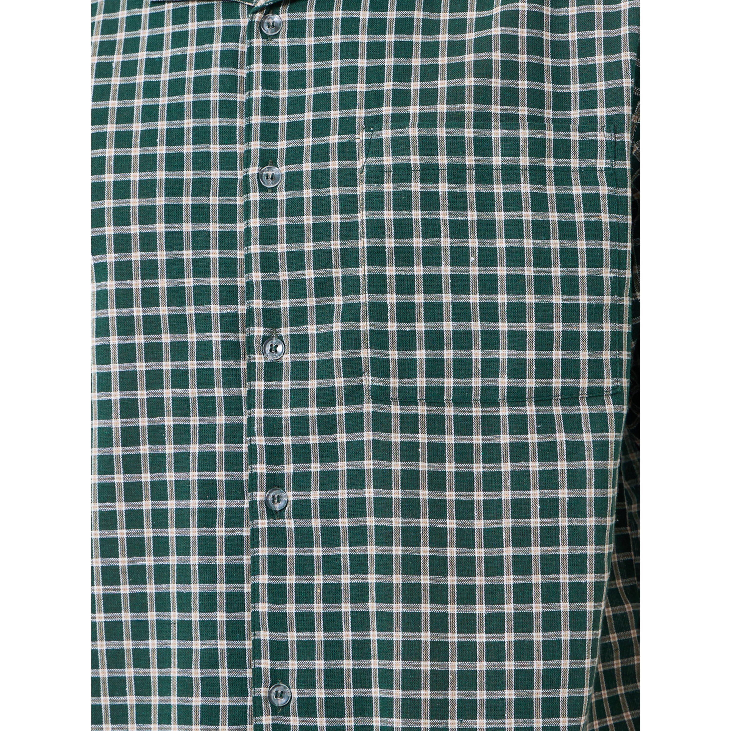 طقم بيجاما من بنطال وقميص قطني مربعات للرجال بقصة مريحة-men-clothing-nightwear-sets-image-5