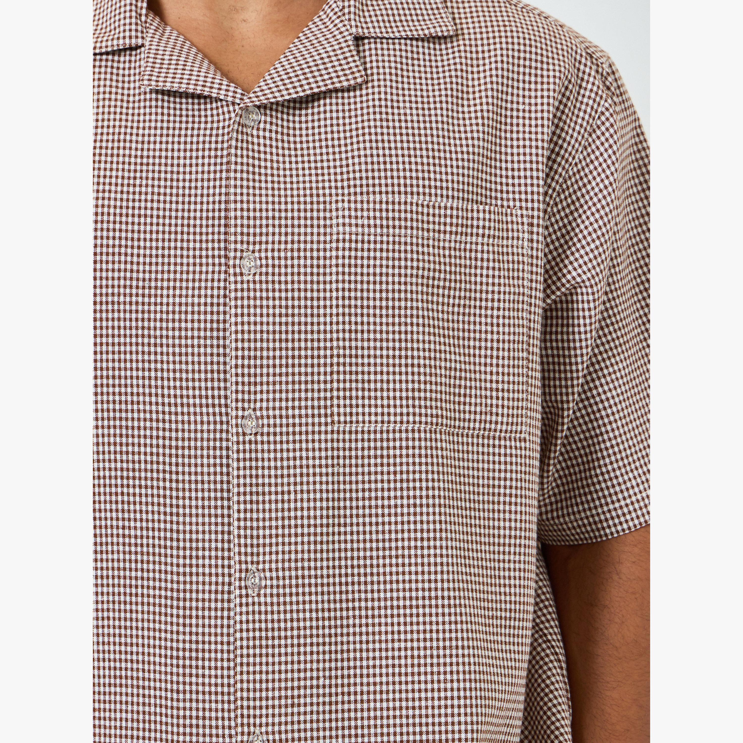 مجموعة من قميص قطن مربعات قصة مريحة وبيجاما للرجال-men-clothing-nightwear-sets-image-6