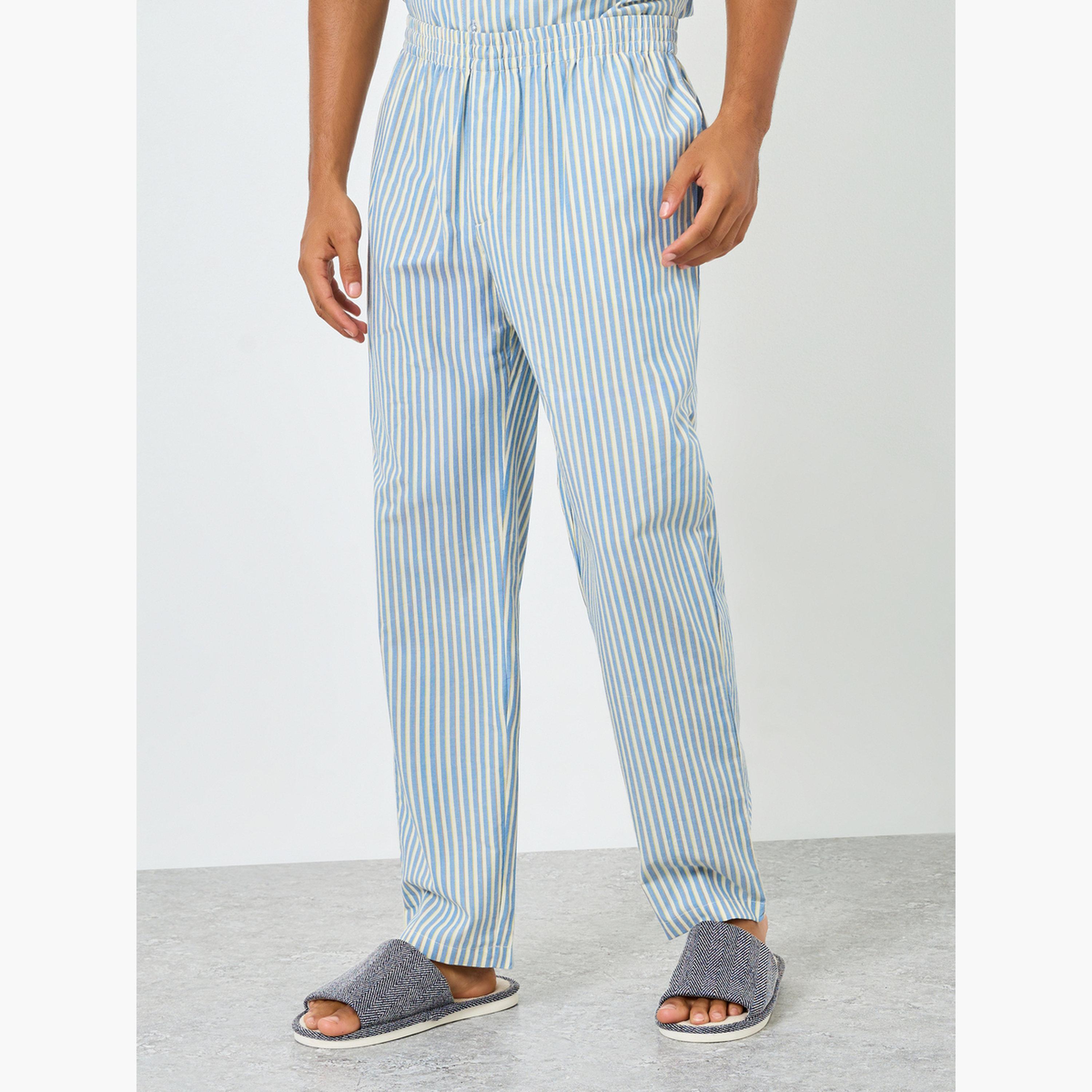 Styli Men Striped Short Sleeves Relaxed Shirt and Pyjama Set-men-clothing-nightwear-sets-image-4