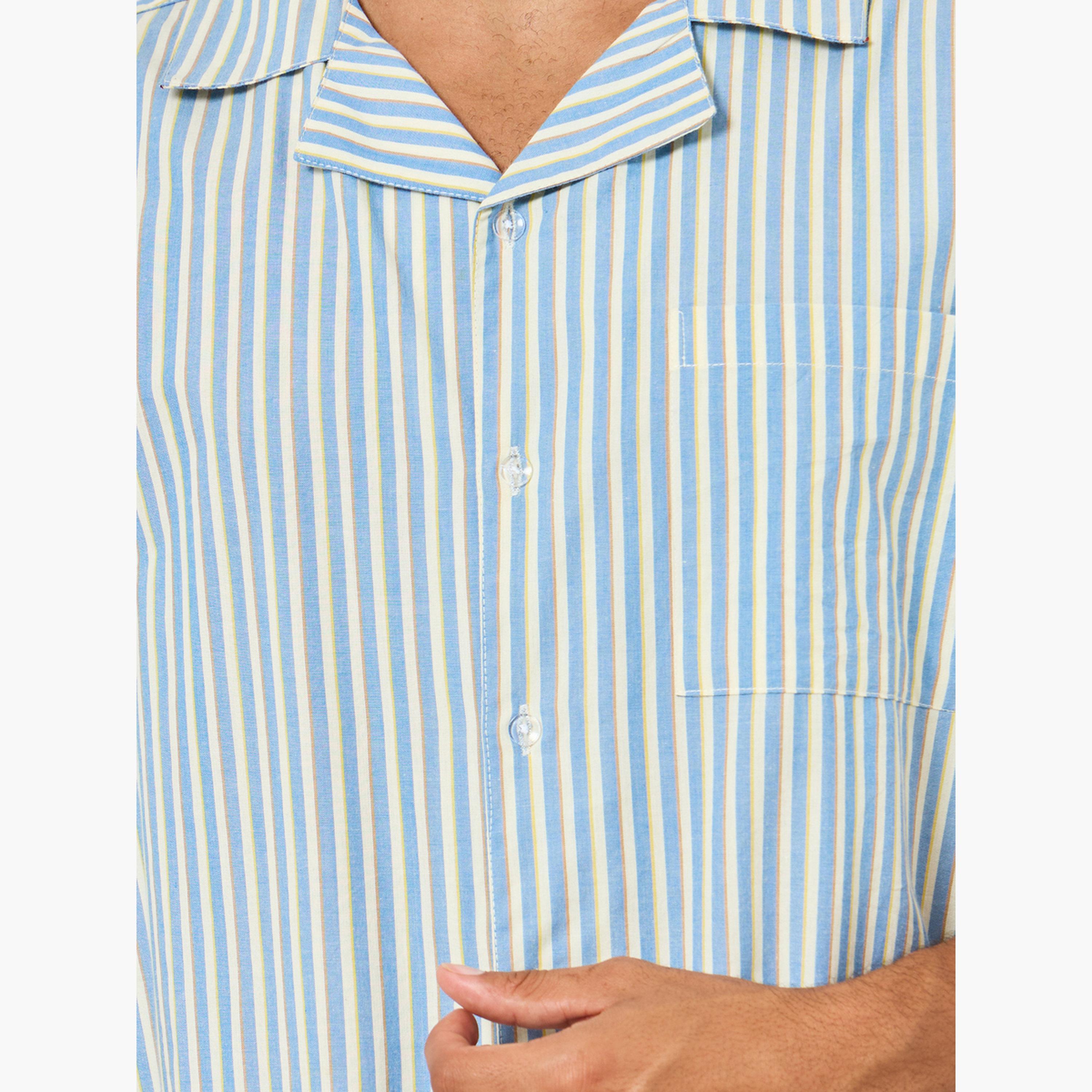 Styli Men Striped Short Sleeves Relaxed Shirt and Pyjama Set-men-clothing-nightwear-sets-image-5