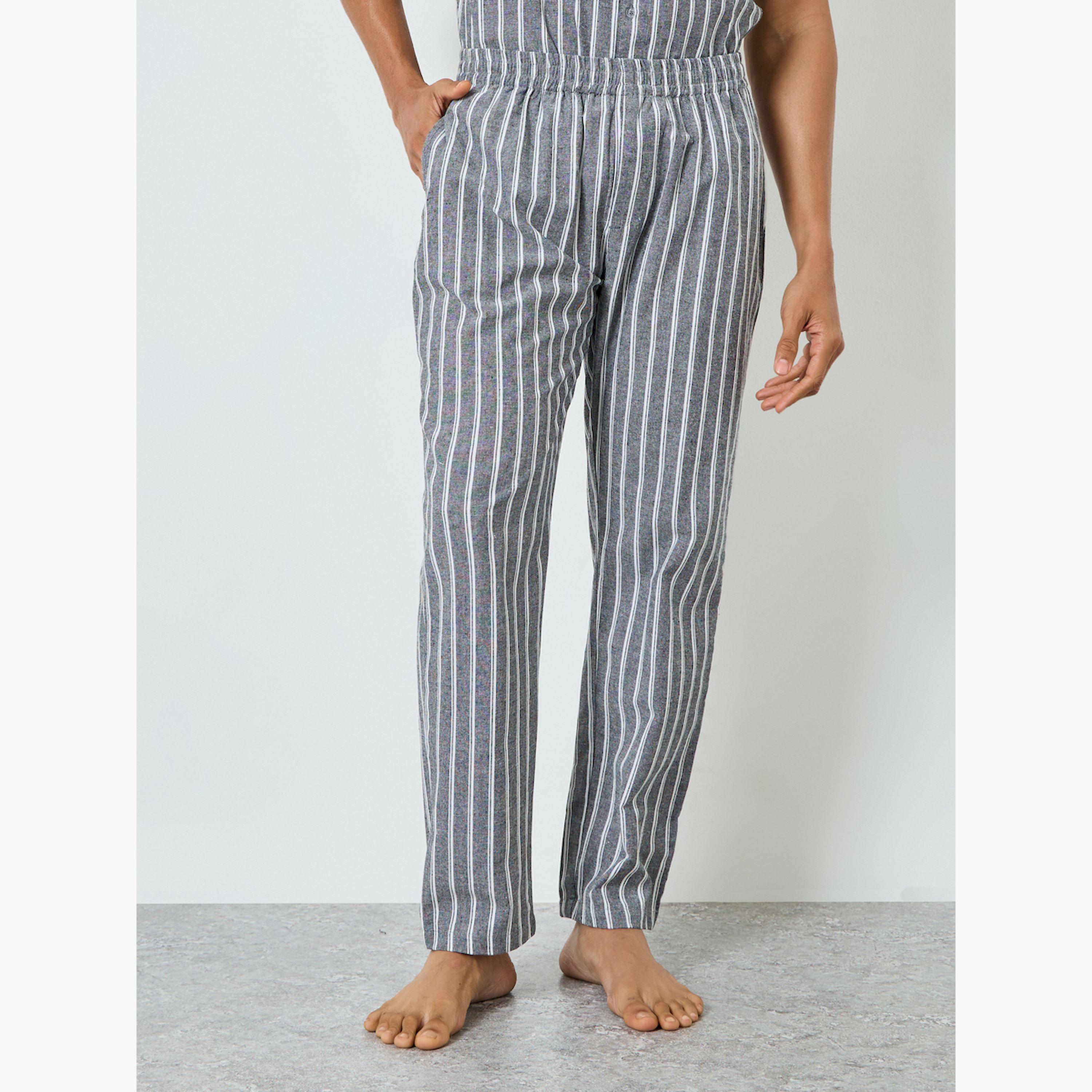 Styli Relaxed Striped Short sleeve Shirt and Pyjama Set-men-clothing-nightwear-sets-image-4