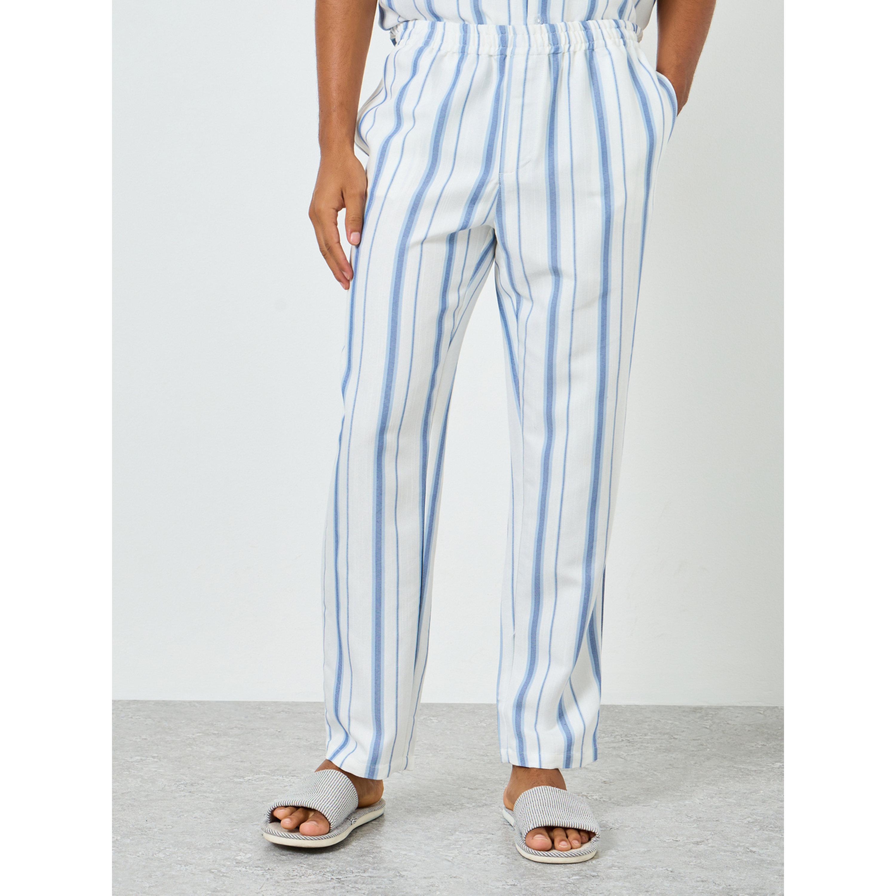 Styli Men Striped Cotton Relaxed Shirt and Pyjama Set-men-clothing-nightwear-sets-image-4