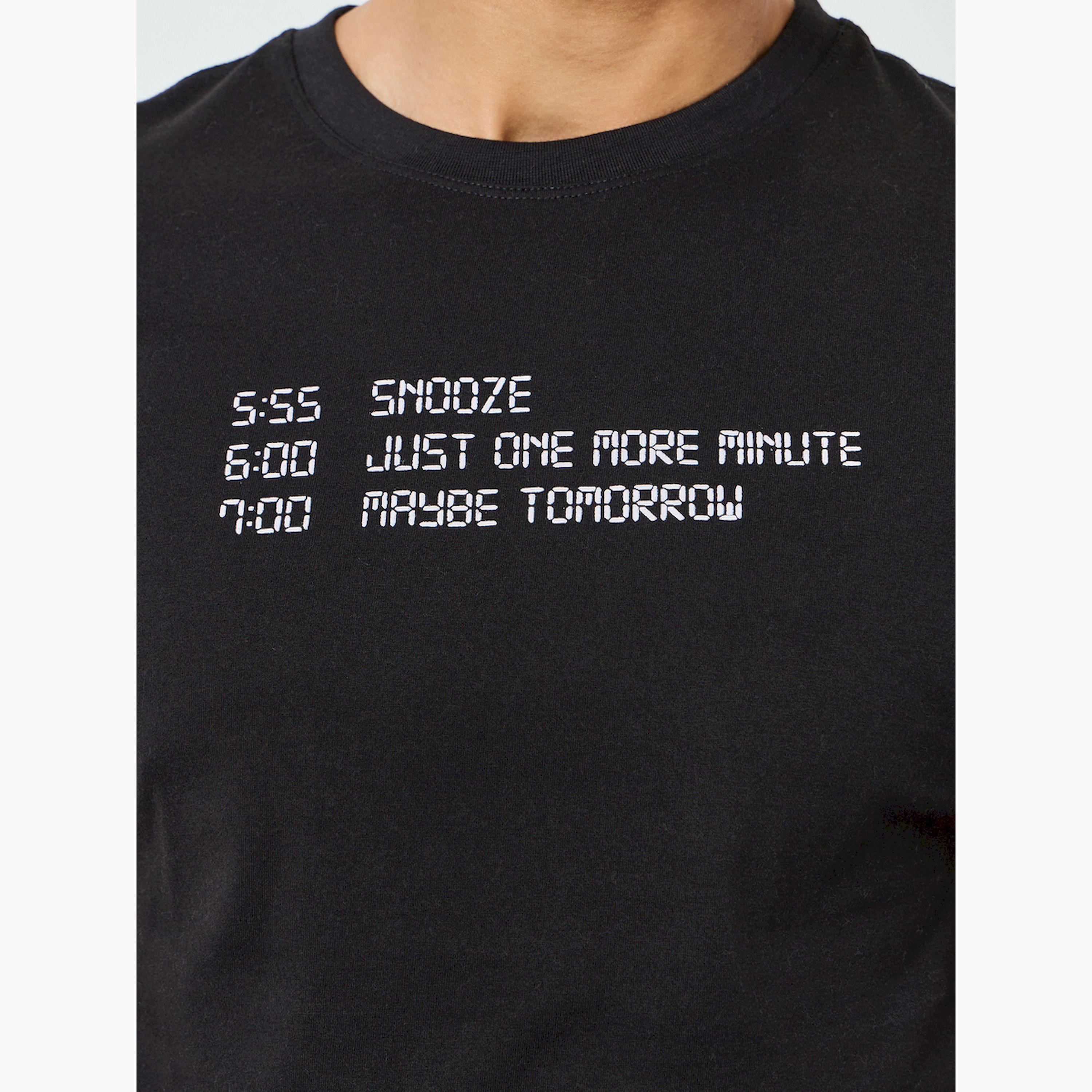 Styli Men Black Printed T-Shirt and Checked Pyjama-men-clothing-nightwear-sets-image-5