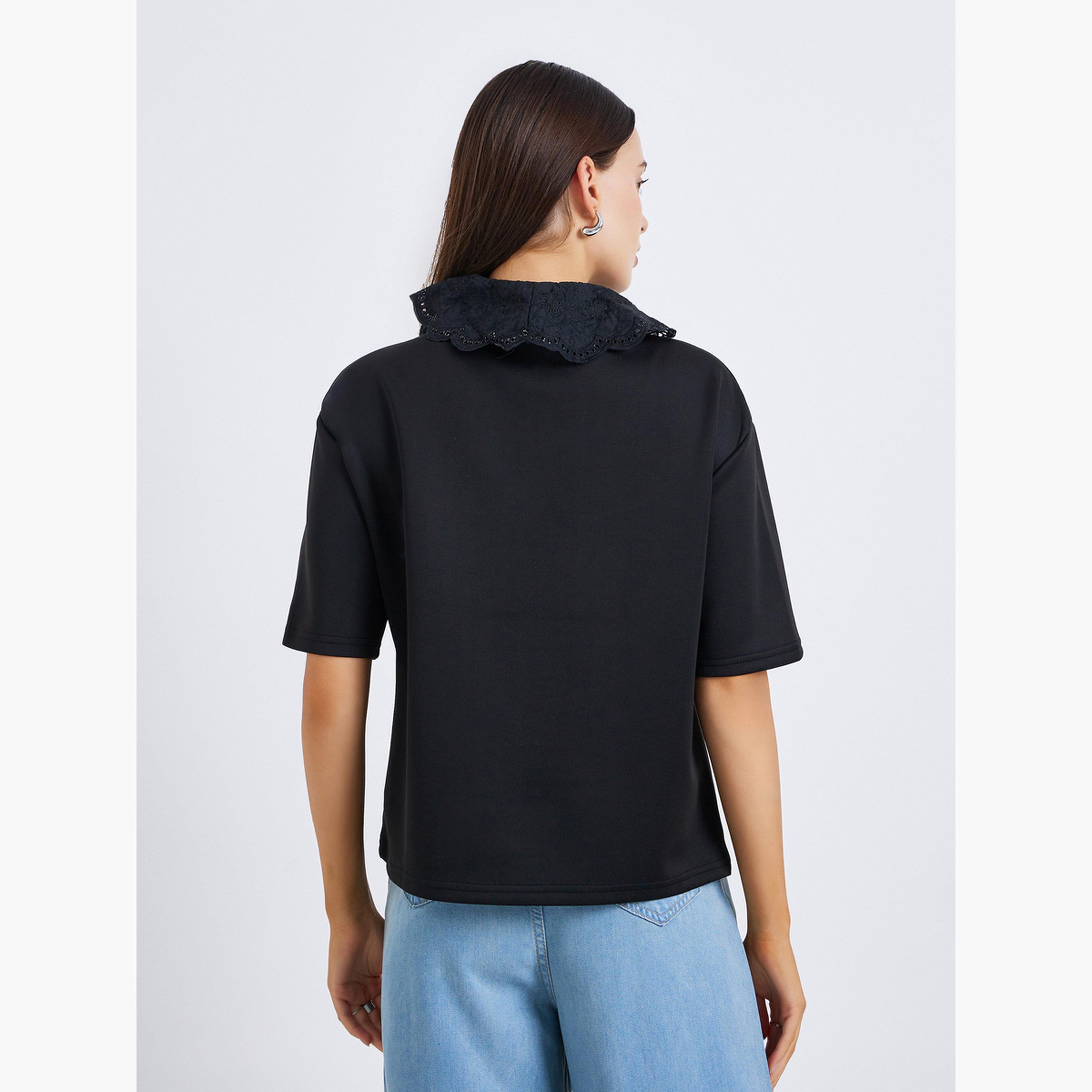 تيشيرت بولو بياقة دانتيل-women-clothing-tshirts-image-5