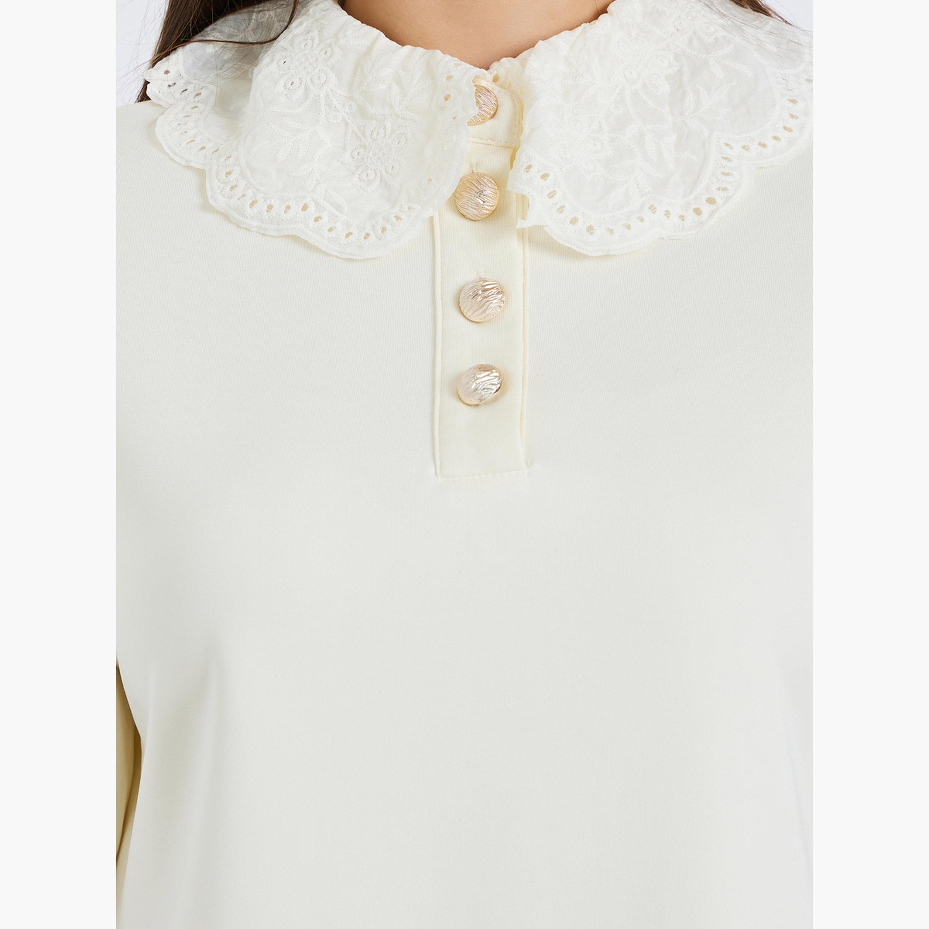 تيشيرت بولو بياقة دانتيل-women-clothing-tshirts-image-4