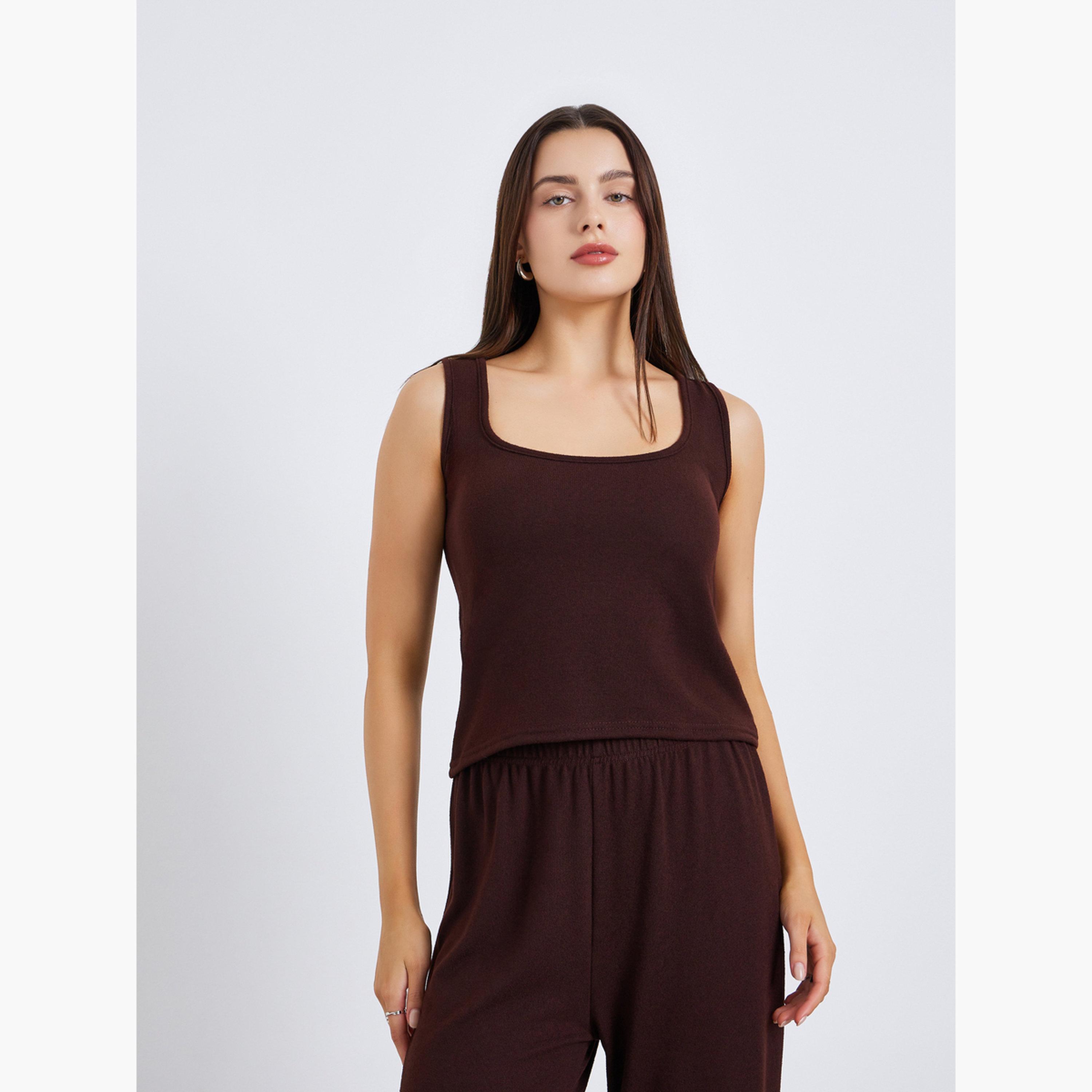 طقم 3 قطع كارديجان طويل وتوب بلا أكمام وبنطال-women-clothing-coordsets-image-4