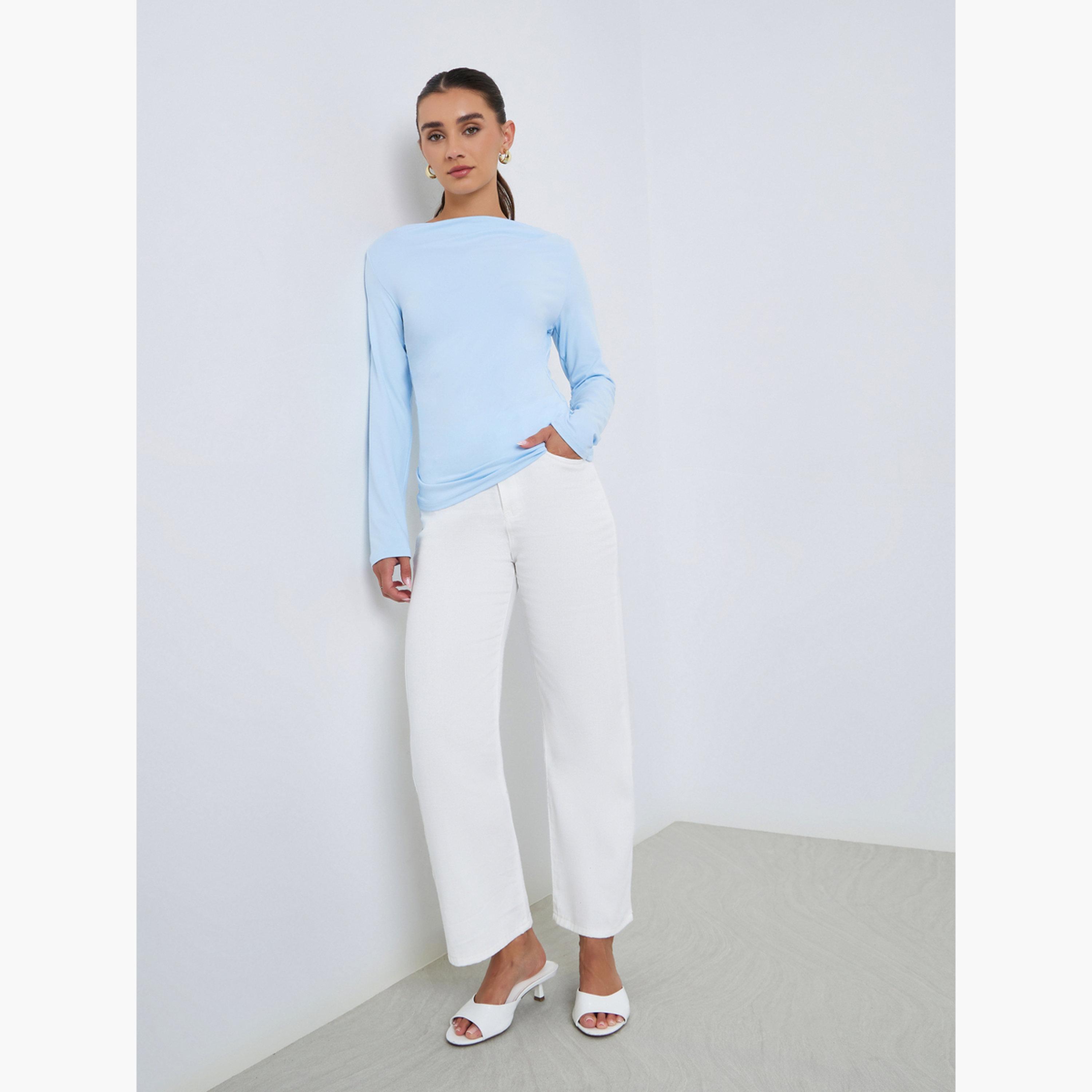 جينز بأرجل مستقيمة بخصر متوسط-women-clothing-bottoms-jeans-image-2