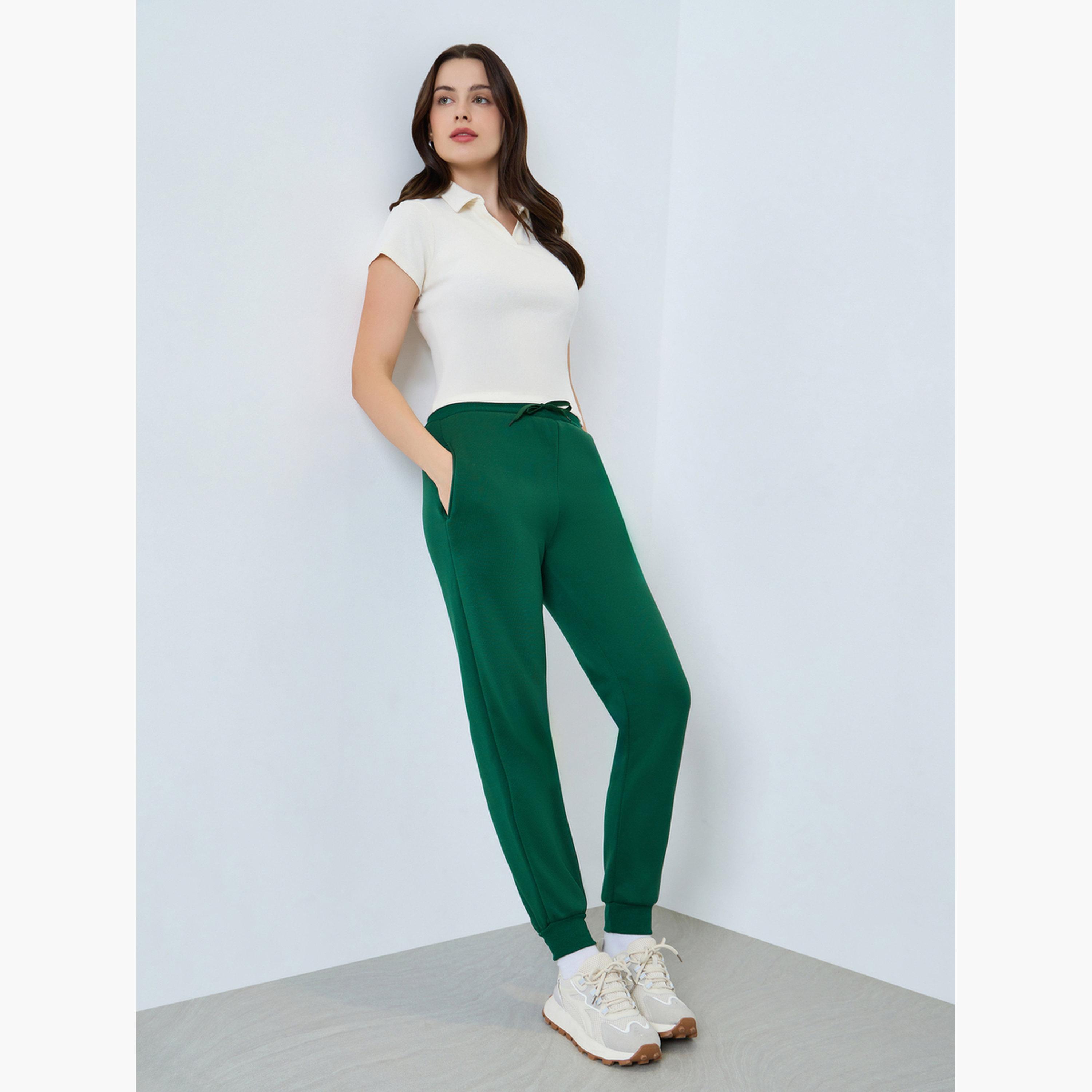 بنطال جوغر محبوك سادة برباط-women-clothing-bottoms-joggers-image-3