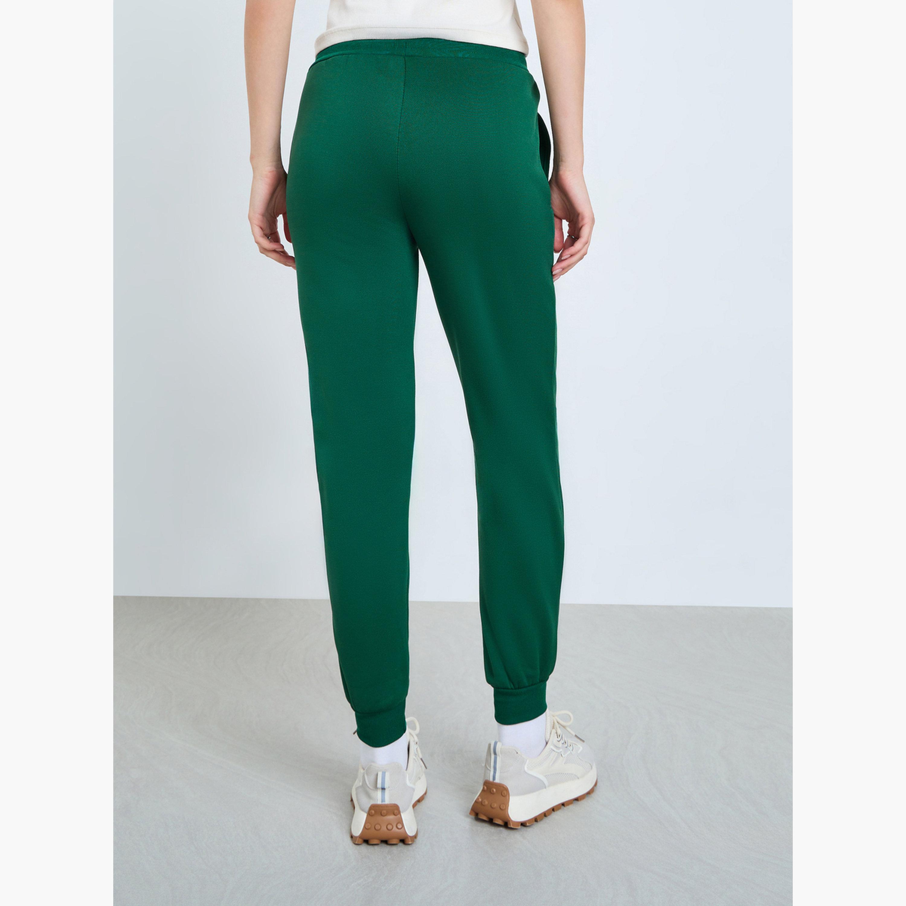 بنطال جوغر محبوك سادة برباط-women-clothing-bottoms-joggers-image-1
