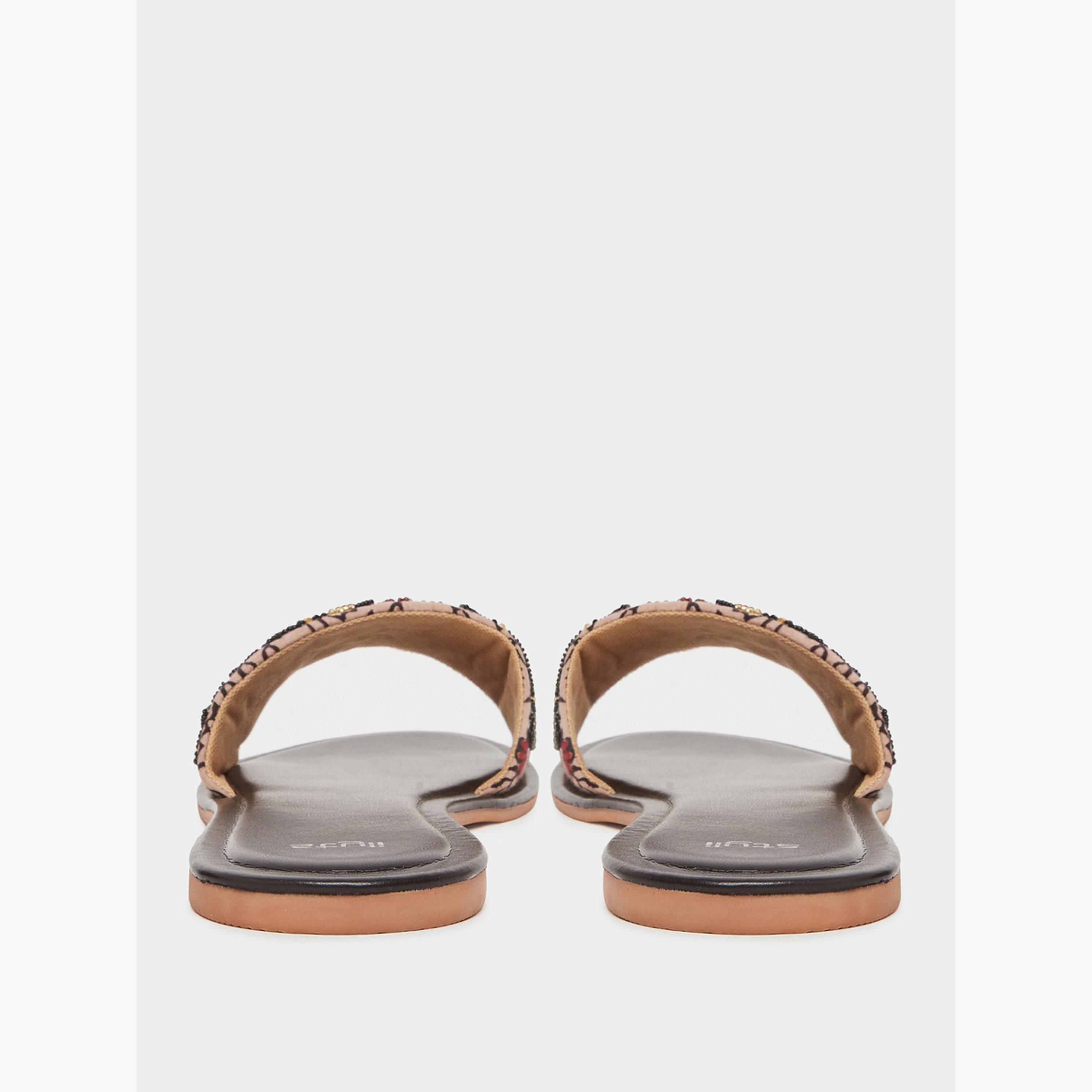 صندل فلات منمق-women-shoes-sandals-flats-image-4
