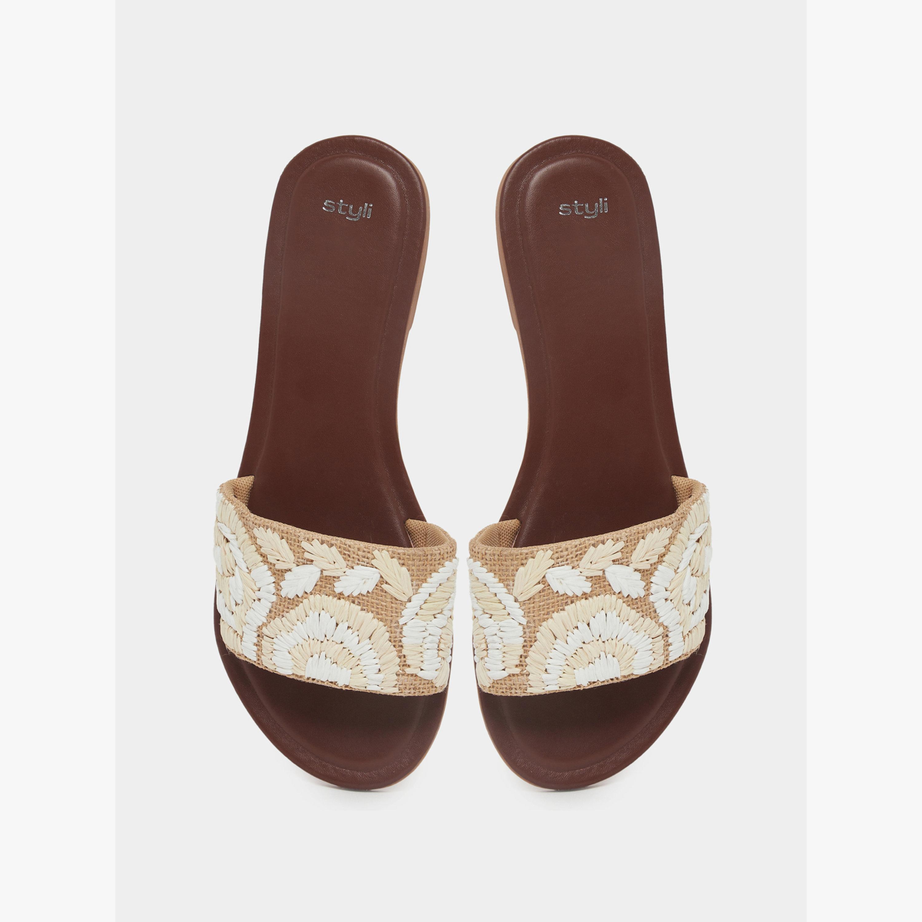 Styli Embellished Flat Sandals-women-shoes-sandals-flats-image-3