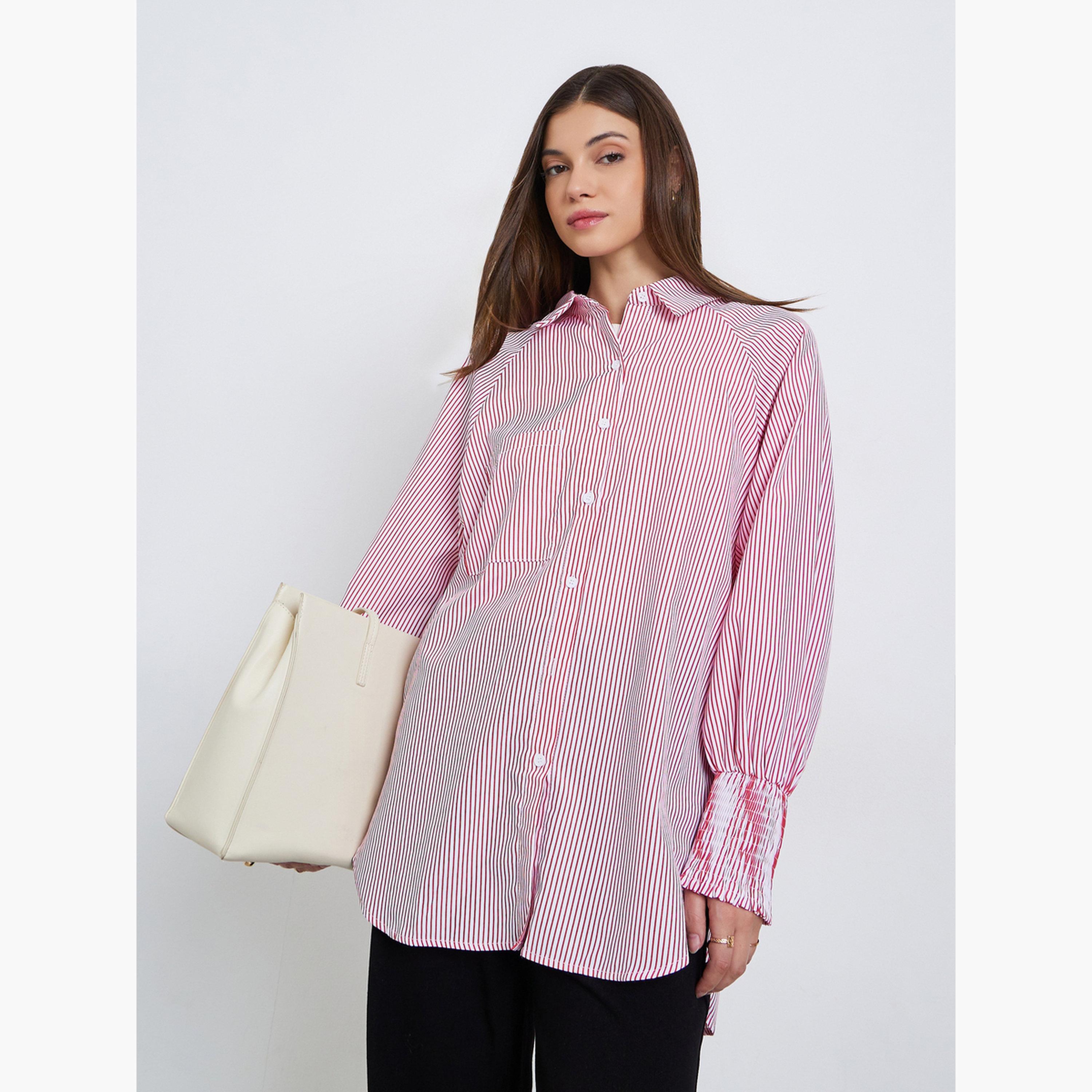 بلوزة مخططة بقصة واسعة-women-clothing-shirtsandblouses-shirts-image-1