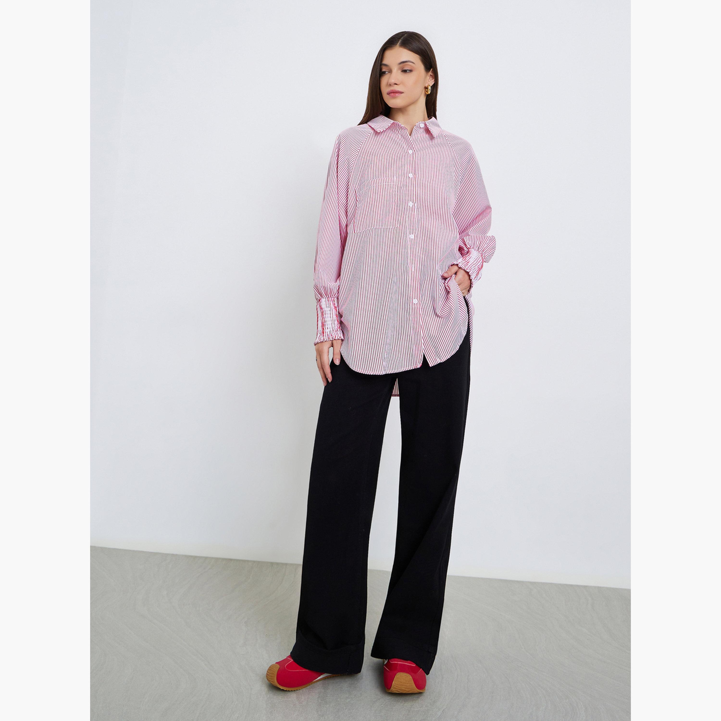 بلوزة مخططة بقصة واسعة-women-clothing-shirtsandblouses-shirts-image-2