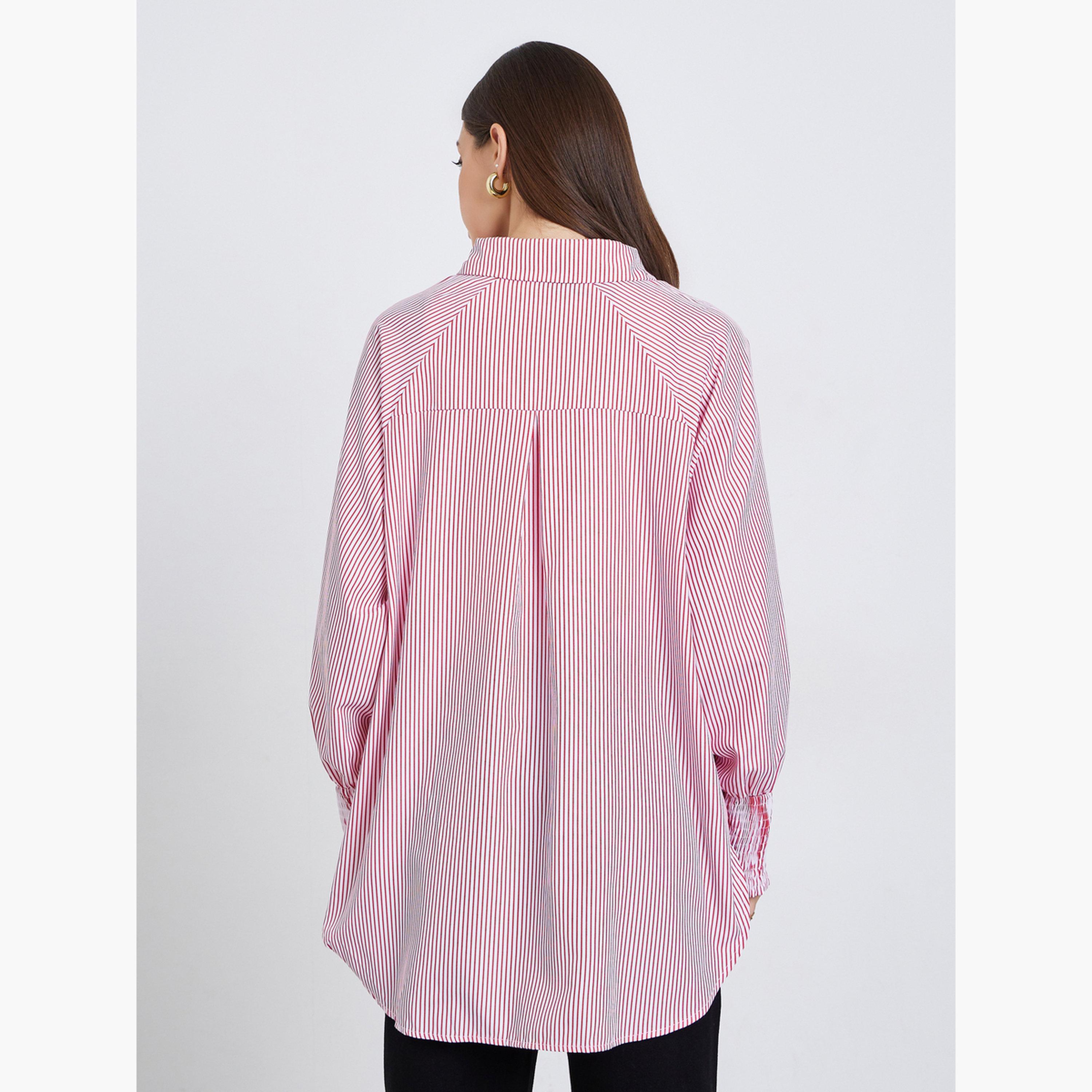 بلوزة مخططة بقصة واسعة-women-clothing-shirtsandblouses-shirts-image-4