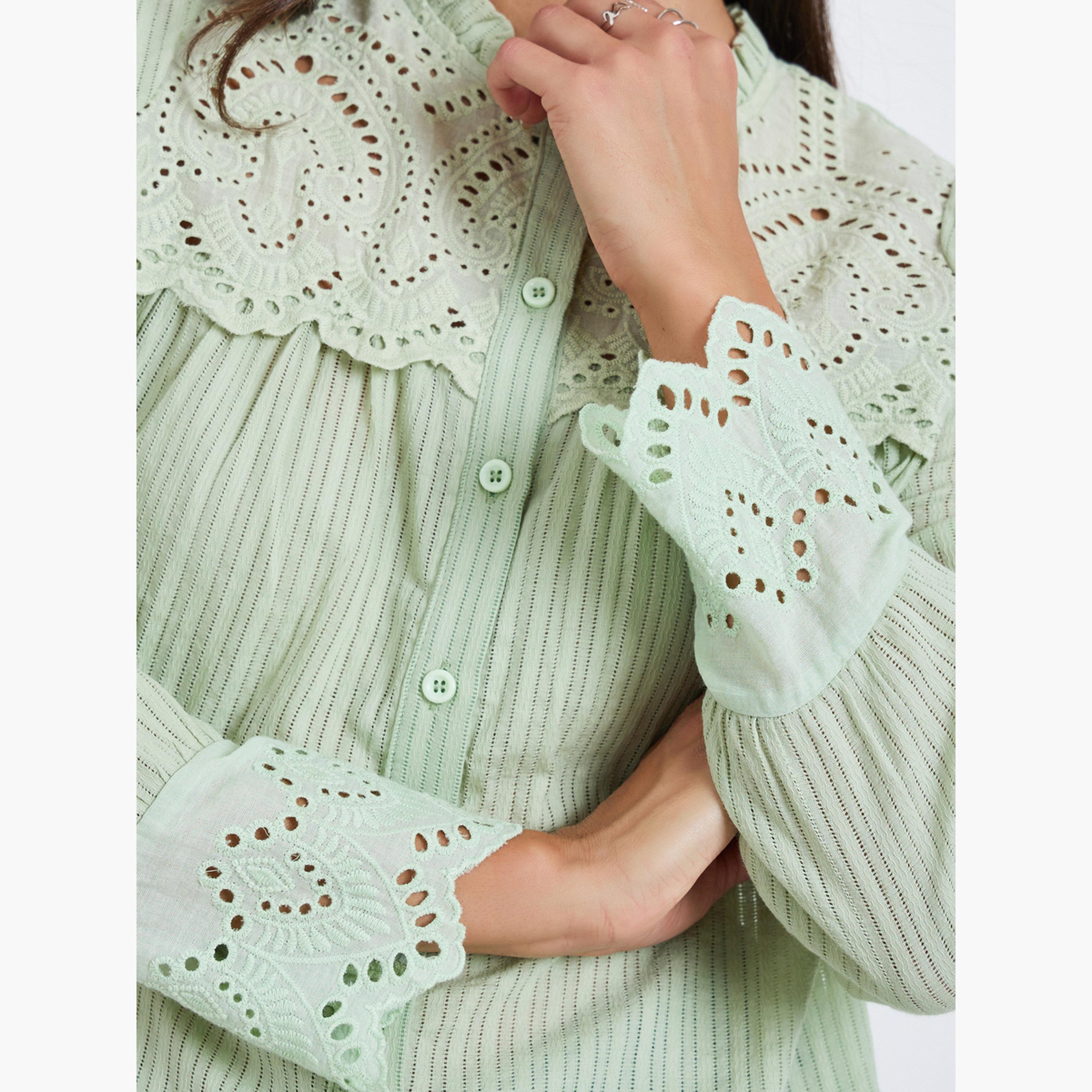 بلوزة بأكمام طويلة وياقة دانتيل-women-clothing-shirtsandblouses-blouses-image-4