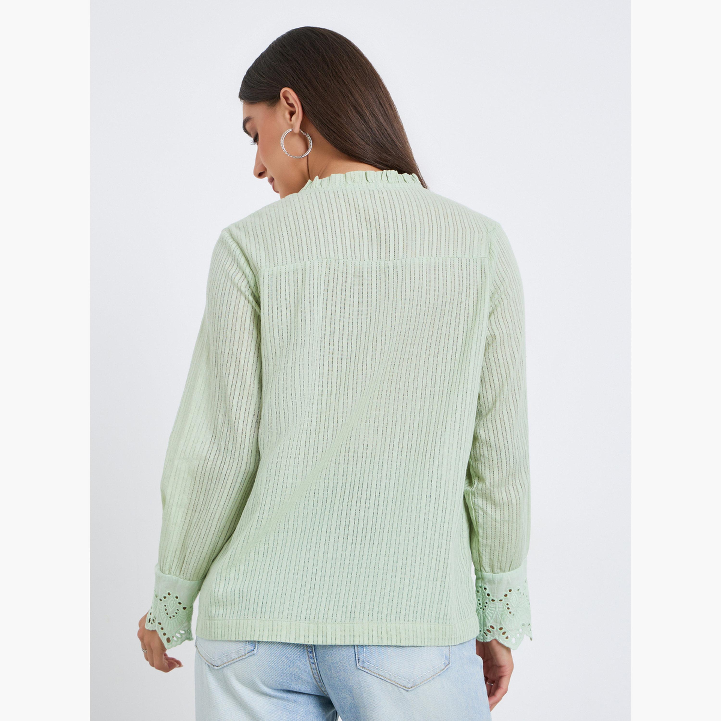 بلوزة بأكمام طويلة وياقة دانتيل-women-clothing-shirtsandblouses-blouses-image-5