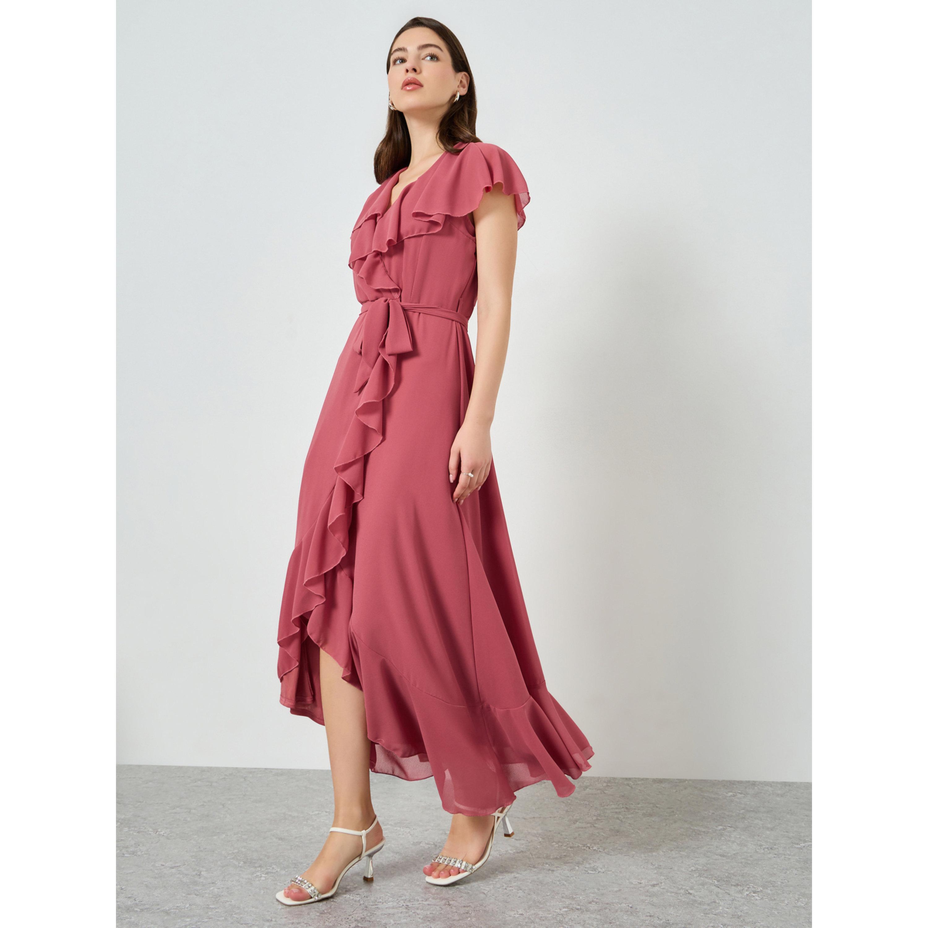 Styli Women Wrap Front Ruffle Maxi Dress-women-clothing-dresses-image-3