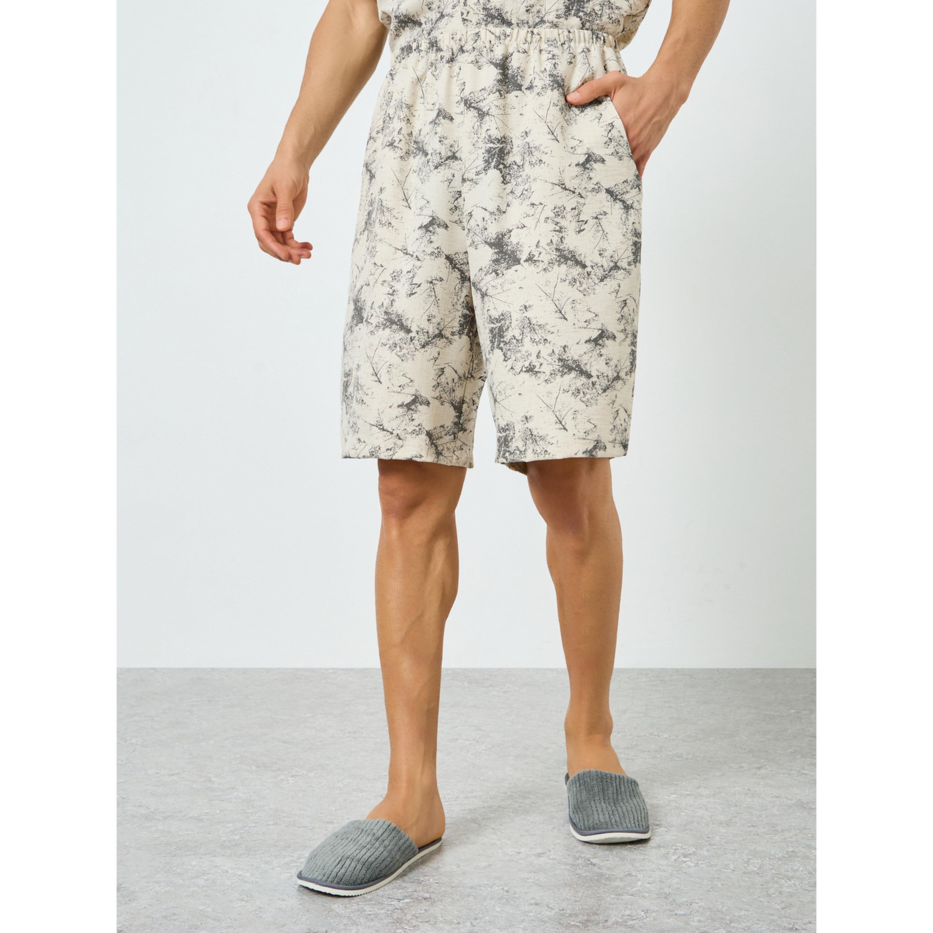 Styli Men Printed Buttoned Shirt and Shorts Pyjama Set-men-clothing-nightwear-sets-image-4