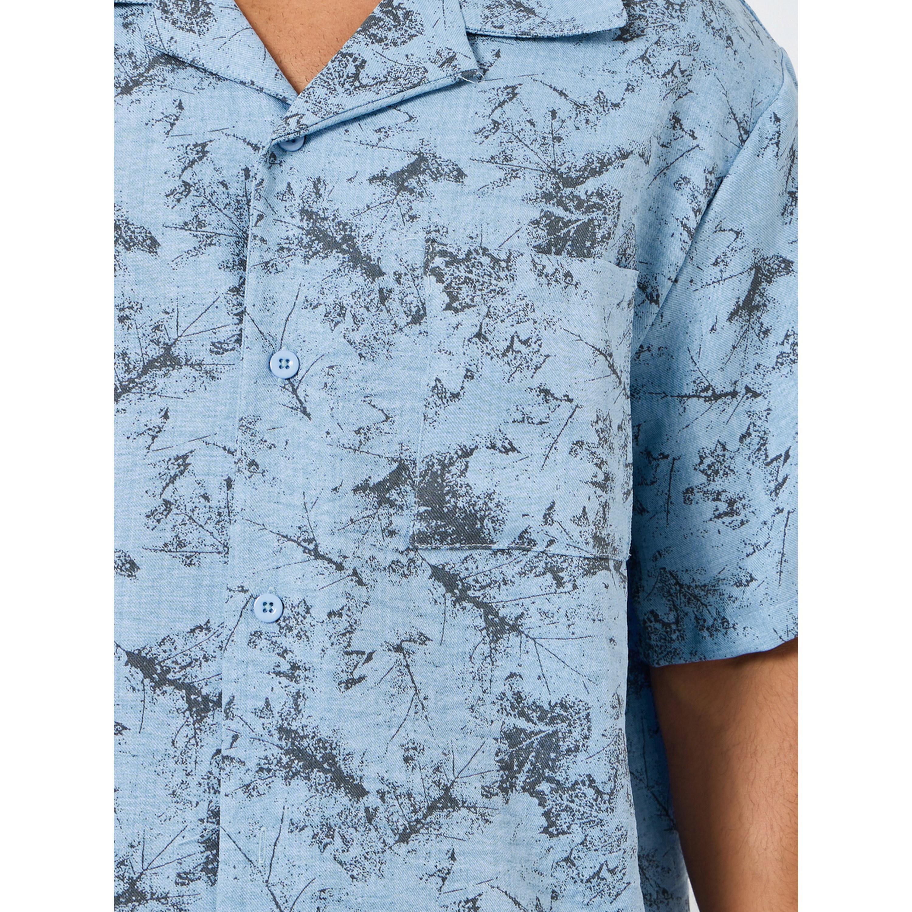Styli Men Blue Printed Shirt and Pyjama Set-men-clothing-nightwear-sets-image-5
