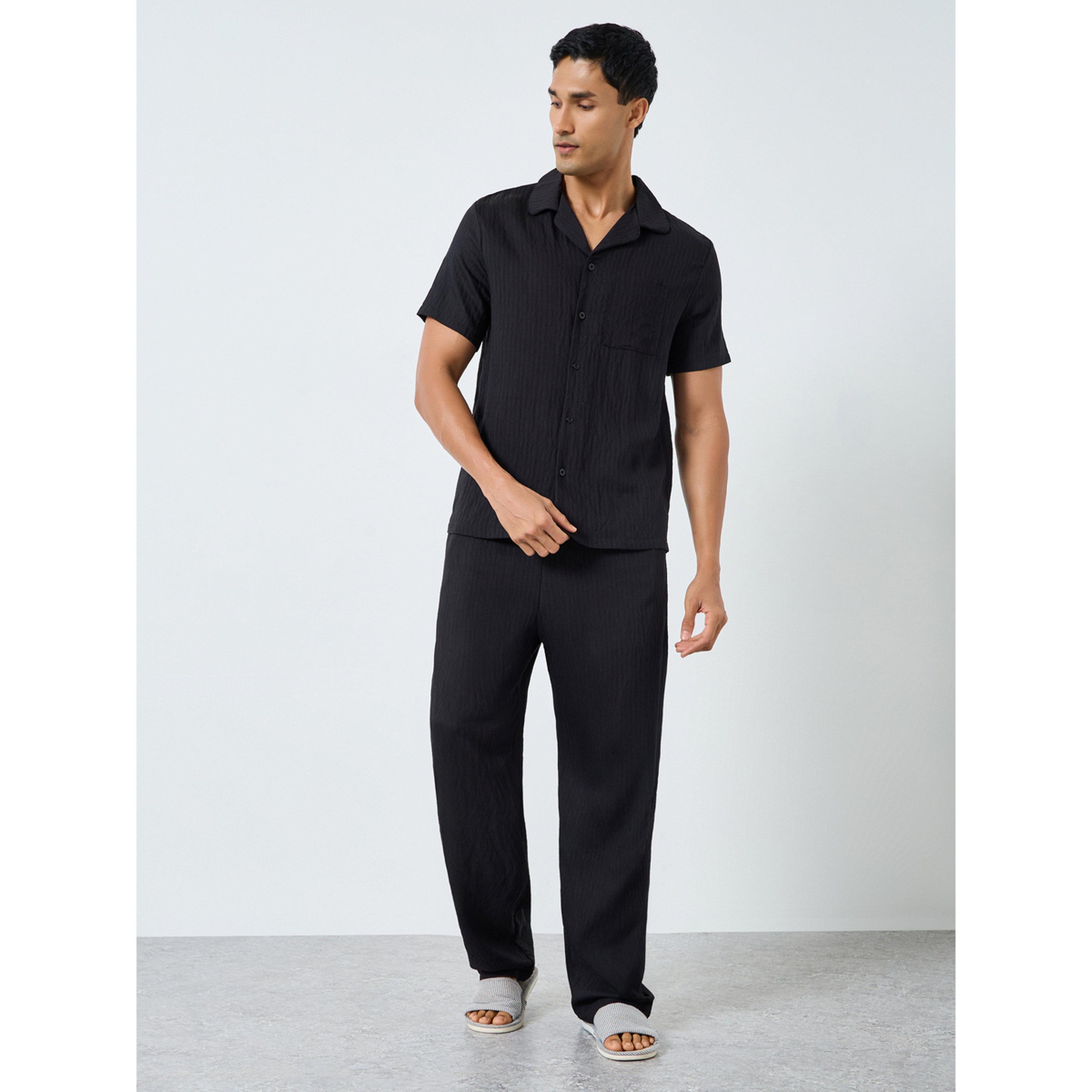 Styli Men Relaxed Fit Short Sleeve Shirt and Pyjama Set-men-clothing-nightwear-sets-image-1