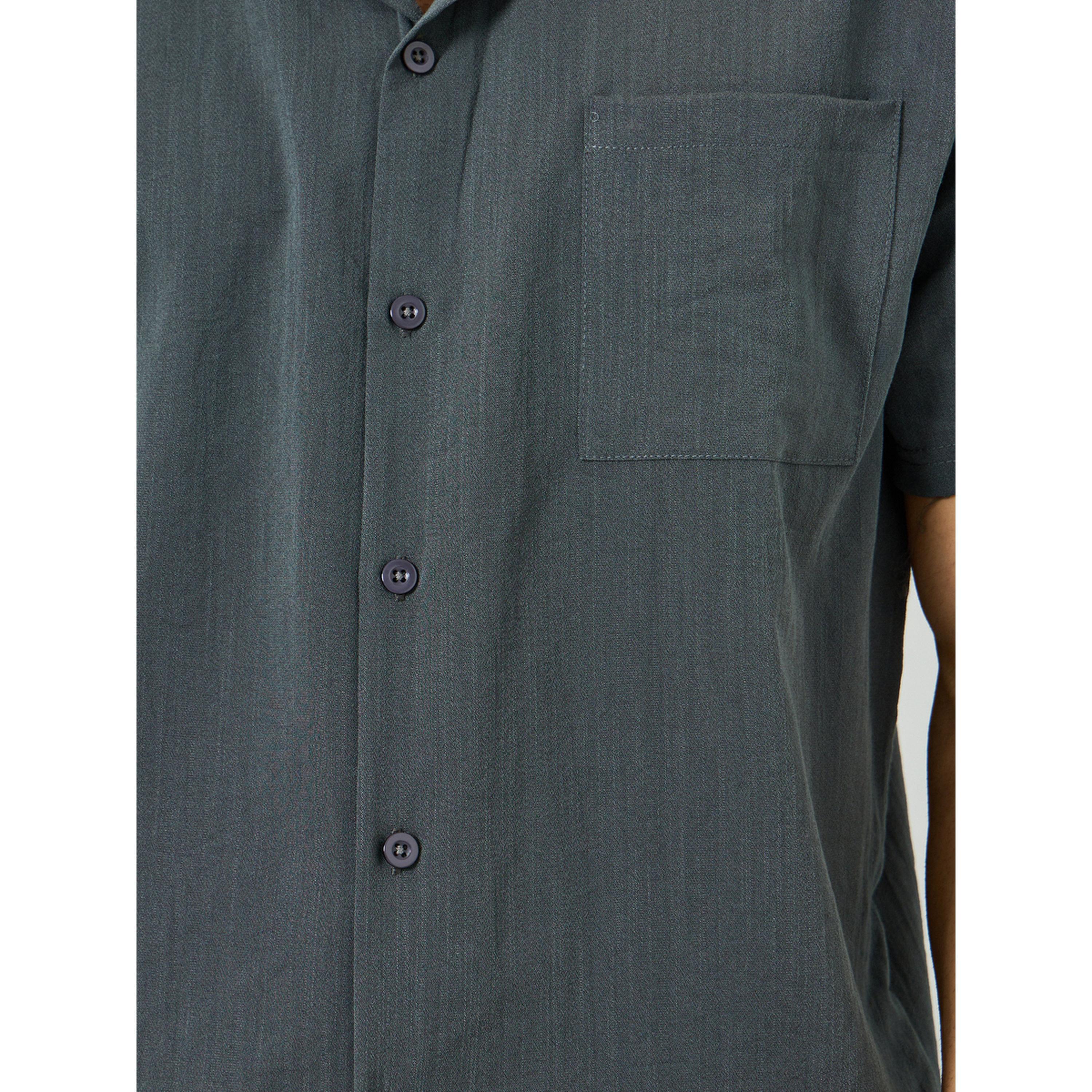 Styli Men Charcoal Buttoned Shirt and Pyjama Set-men-clothing-nightwear-sets-image-4