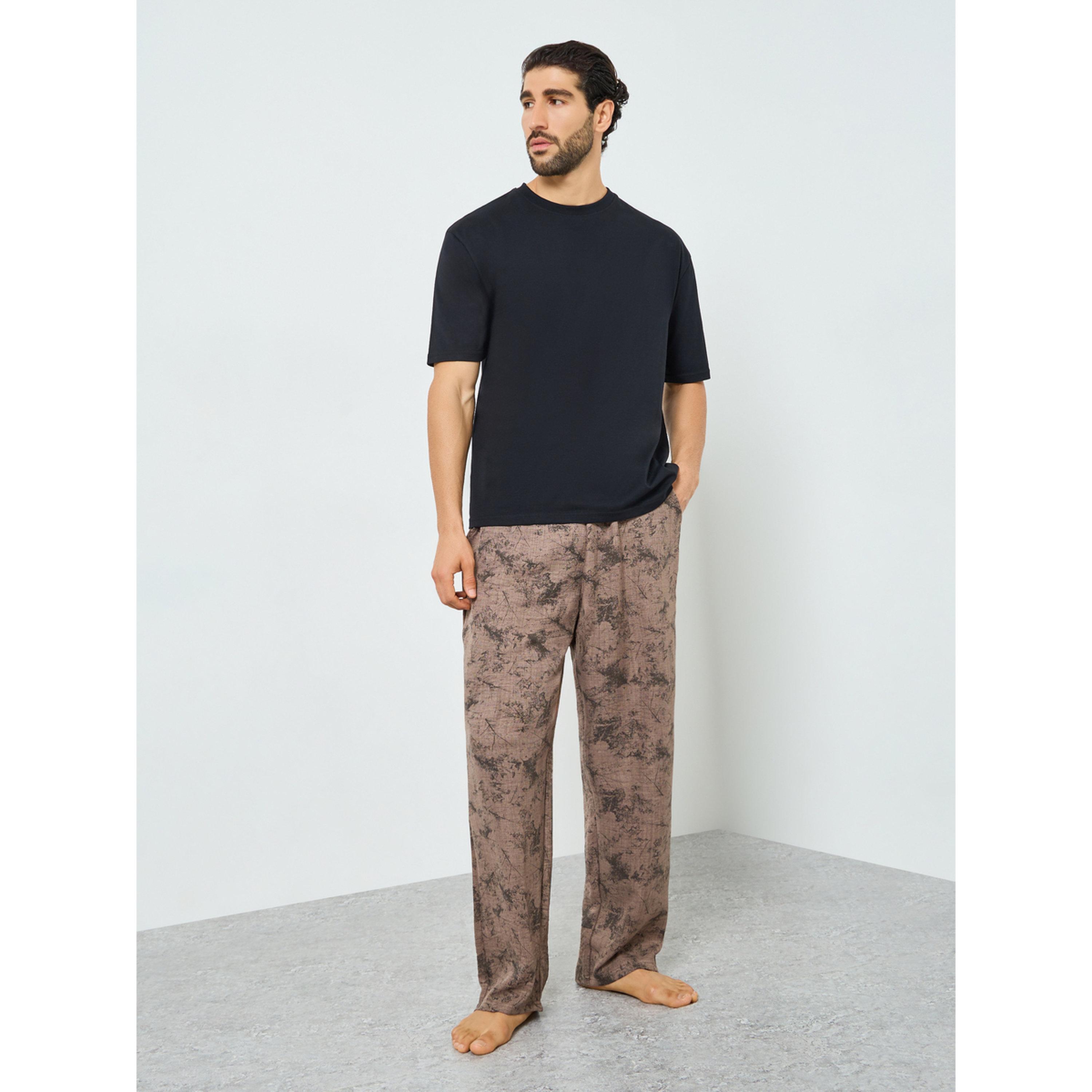 Styli Men Brown Relaxed Fit Printed Pyjama Pants-men-clothing-nightwear-pyjamaandshorts-image-2
