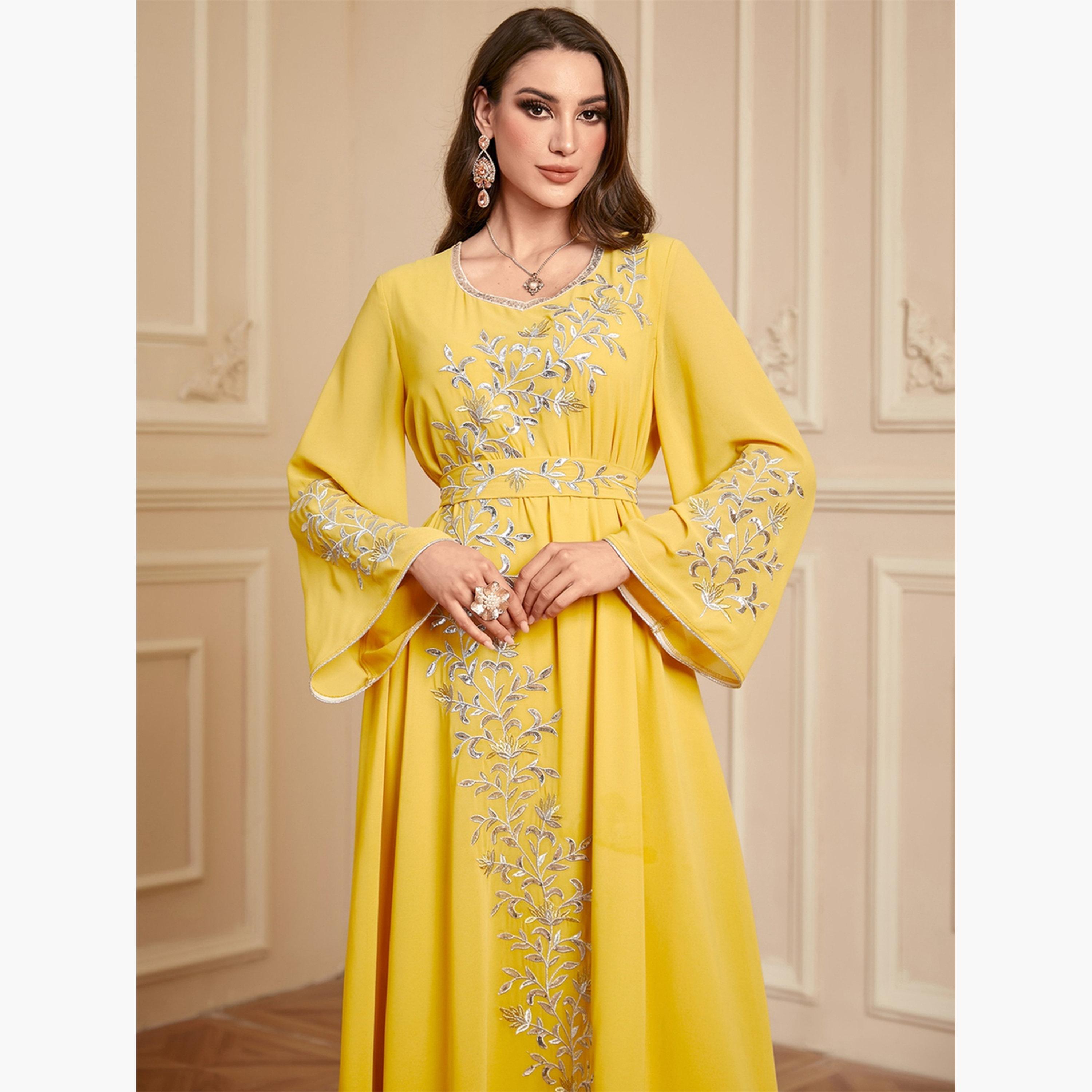 جلابية بتطريز زهور-women-arabicclothing-jalabiyas-image-5