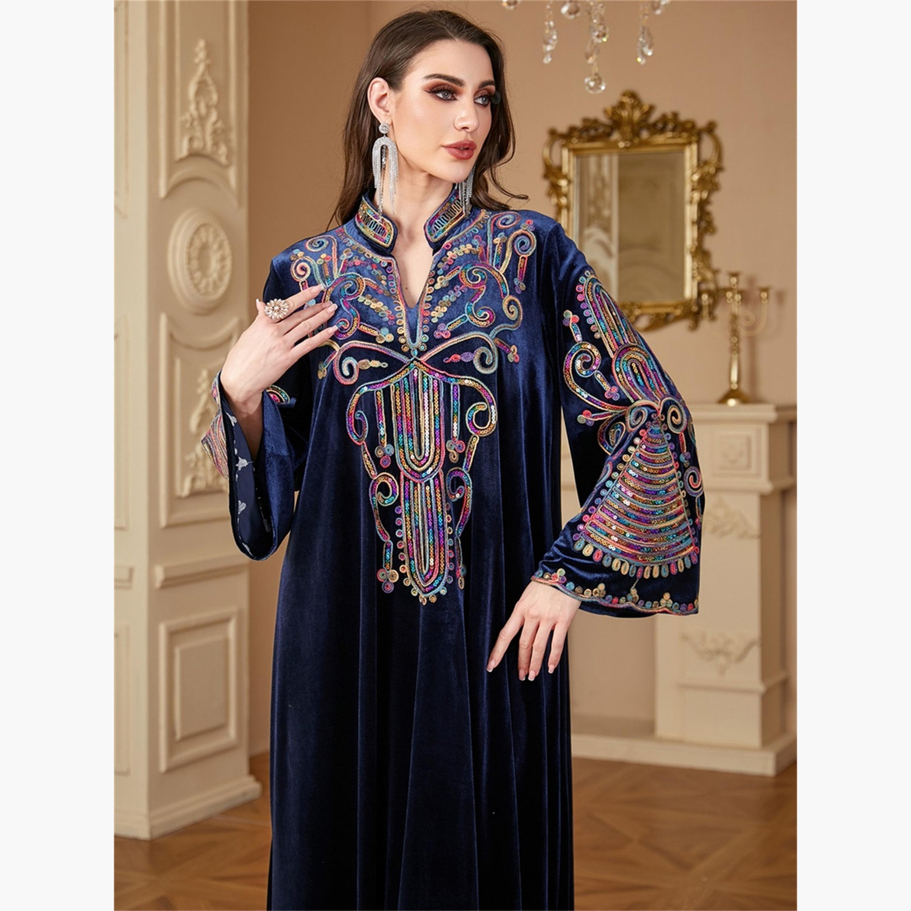 جلابية مخملية مزينة-women-arabicclothing-jalabiyas-image-5