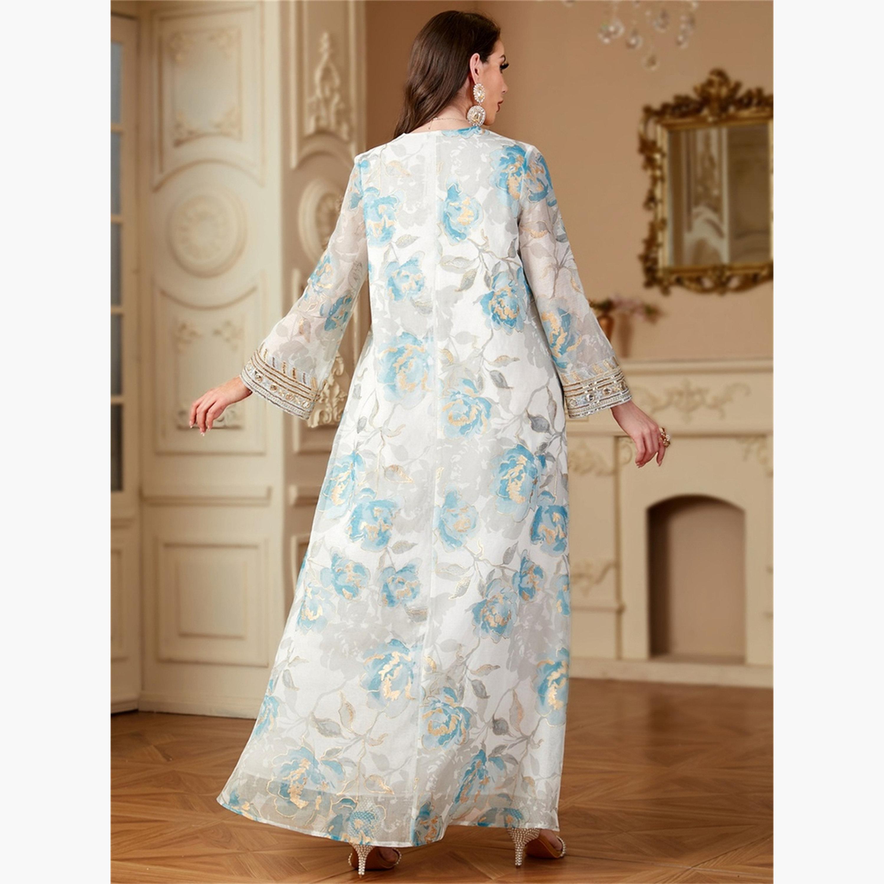 Take Two Women Floral Printed Sequins Embellished Jalabiya-women-arabicclothing-jalabiyas-image-4