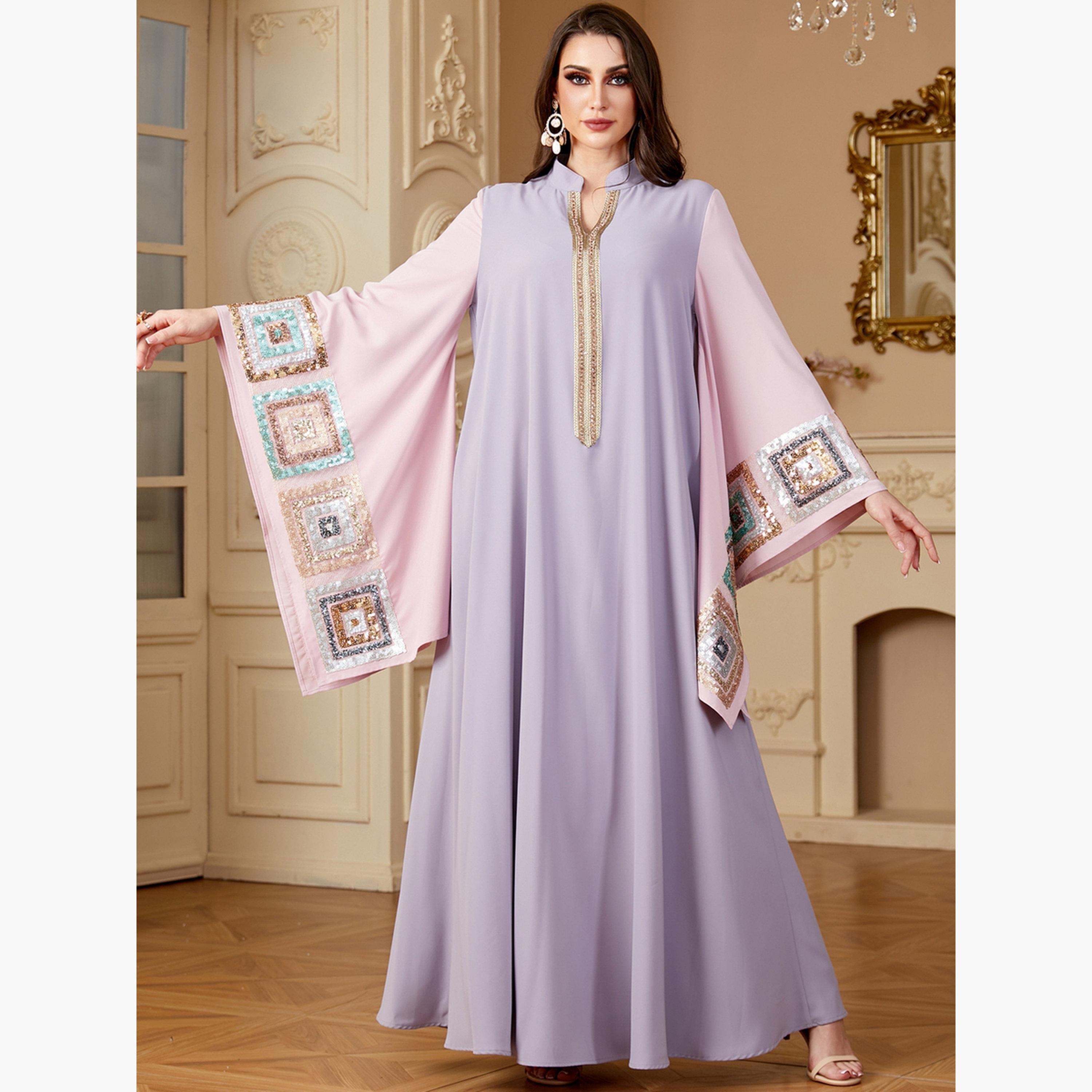 Take Two Women Sequin Patch Detail Butterfly Sleeve Jalabiya-women-arabicclothing-jalabiyas-image-3