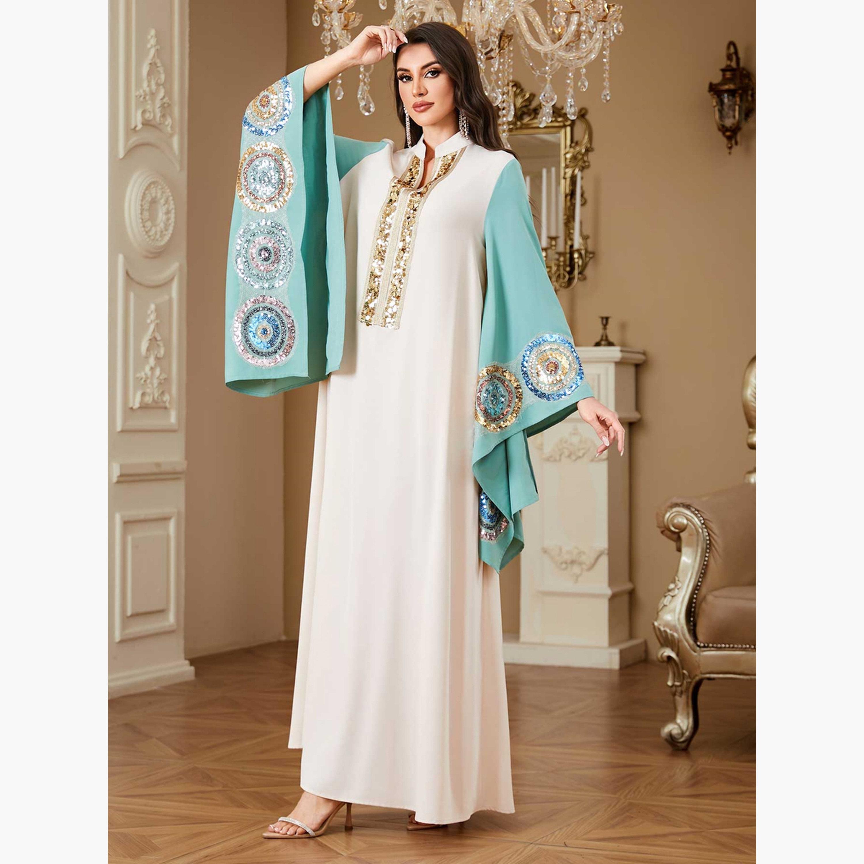 Take Two Women Sequin Patch Detail Butterfly Sleeve Jalabiya-women-arabicclothing-jalabiyas-image-4