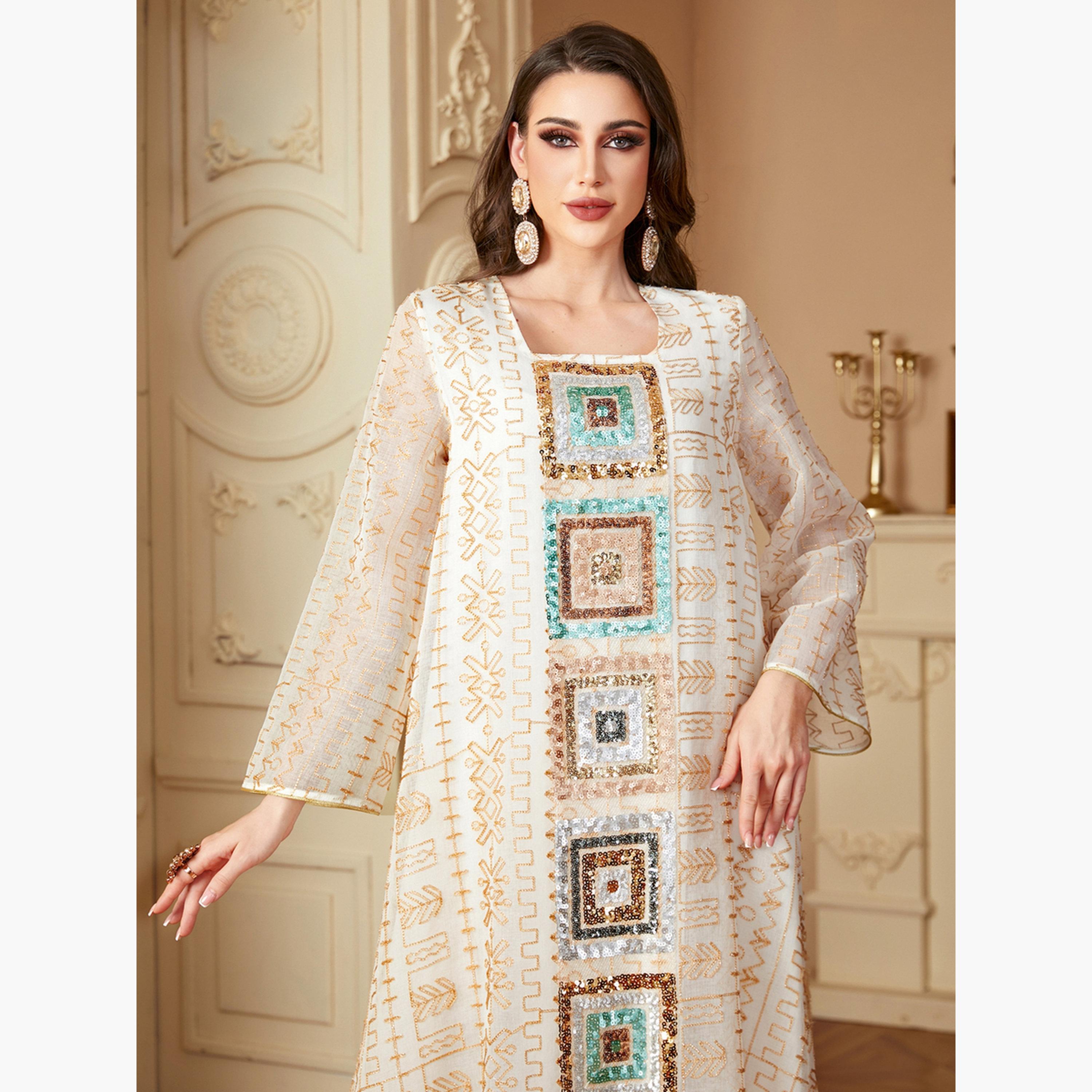 جلابية مزينة بقطع ترتر وبنقوش-women-arabicclothing-jalabiyas-image-5