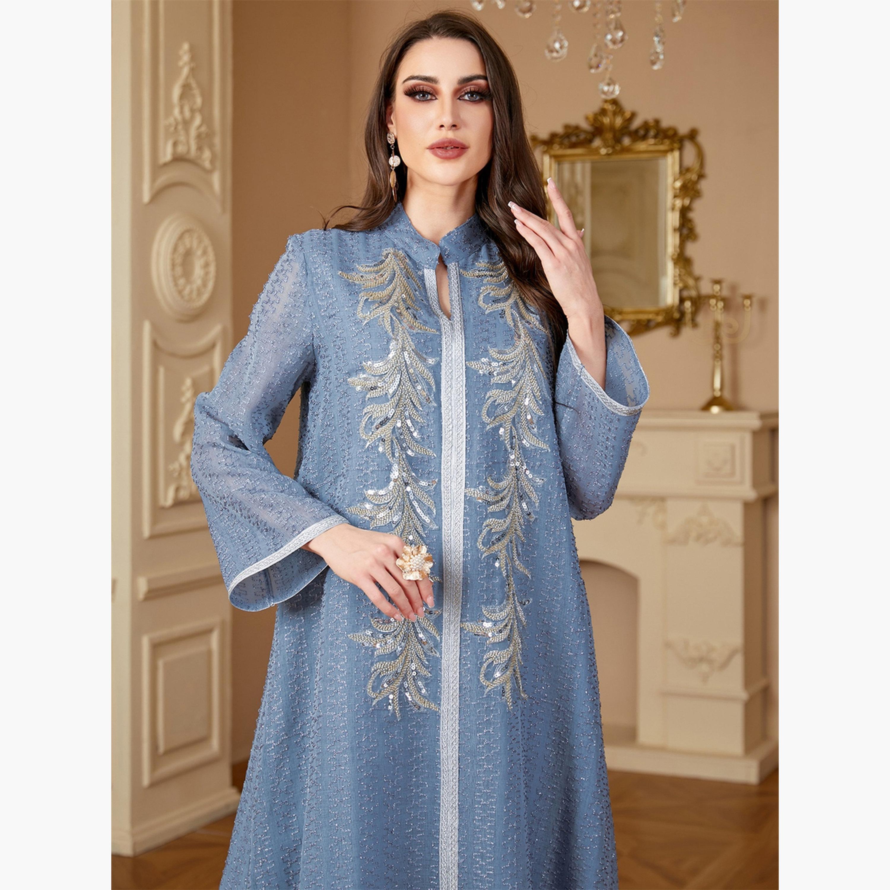 جلابية مزينة بقطع وبنقوش-women-arabicclothing-jalabiyas-image-4
