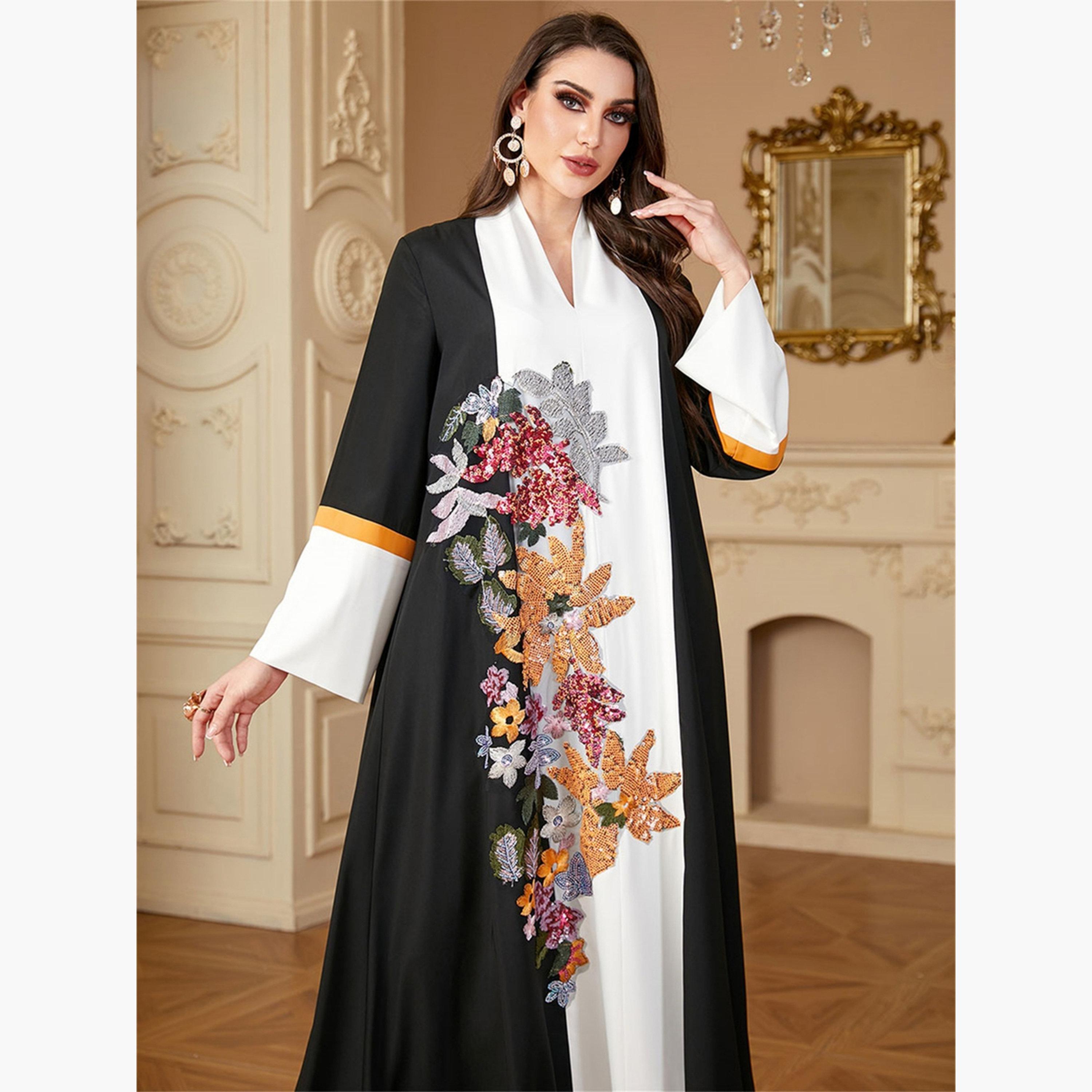 Take Two Women Floral Embroidered Belted Jalabiya-women-arabicclothing-jalabiyas-image-5