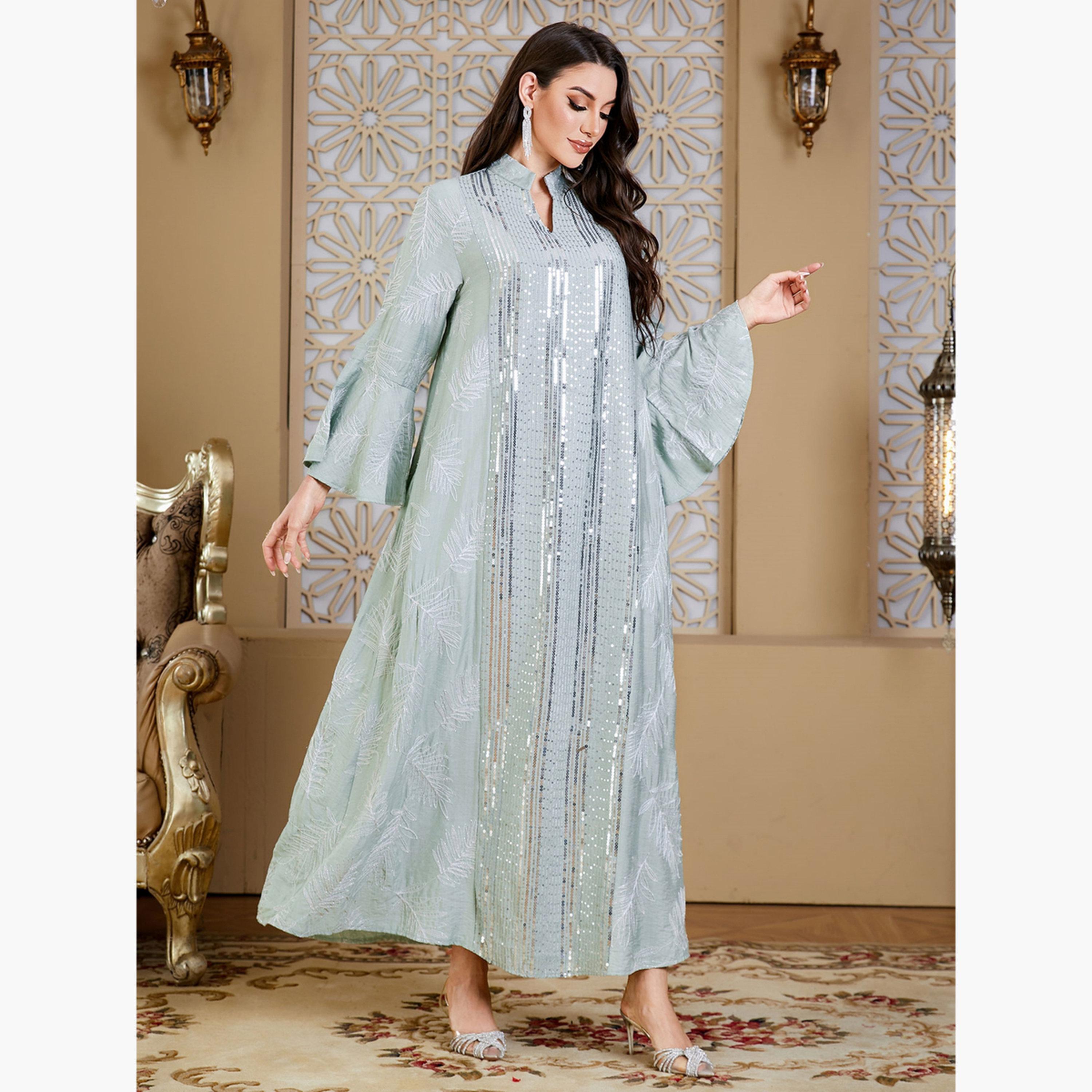 Take Two Women Textured Embellished Jalabiya-women-arabicclothing-jalabiyas-image-5