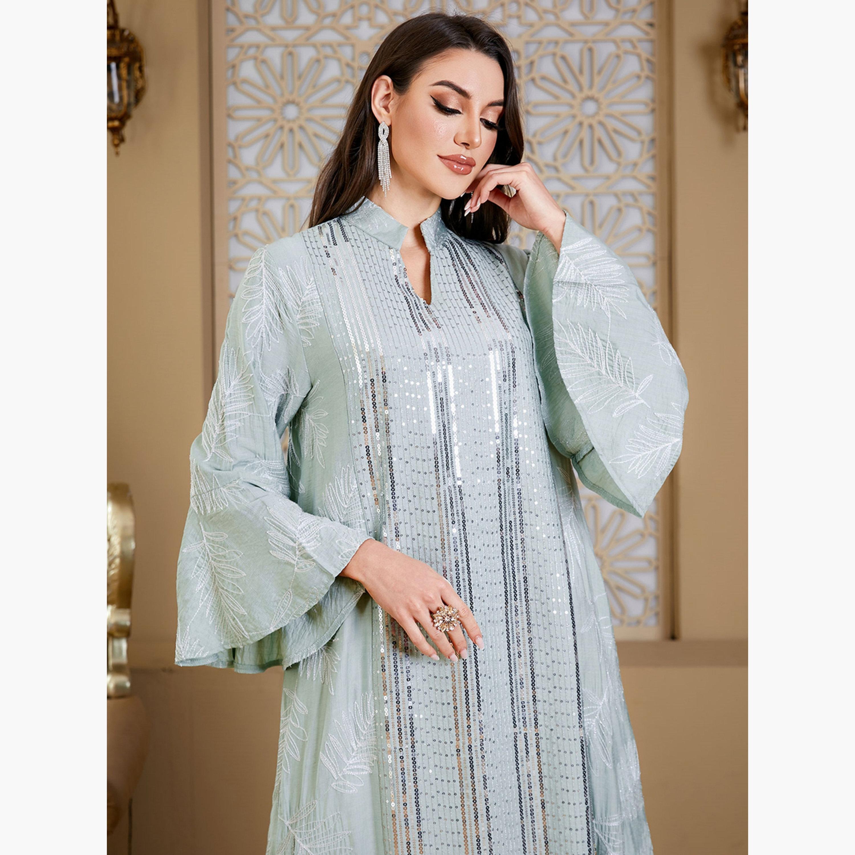 Take Two Women Textured Embellished Jalabiya-women-arabicclothing-jalabiyas-image-6