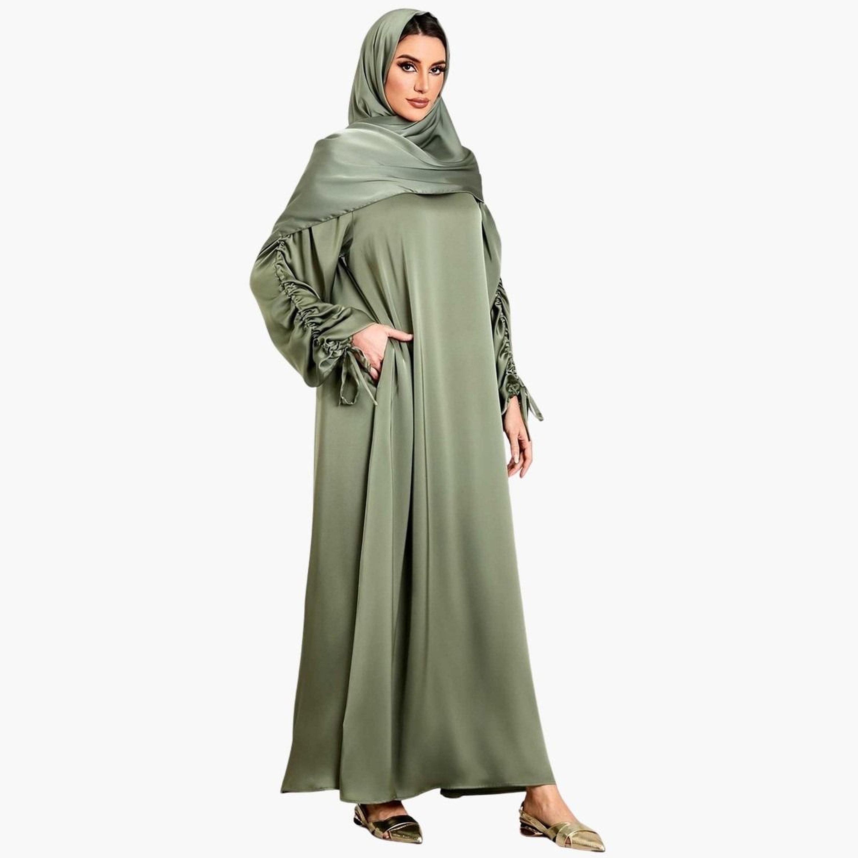 جلابية بأكمام بكشكشة مع غطاء للرأس-women-arabicclothing-jalabiyas-image-1