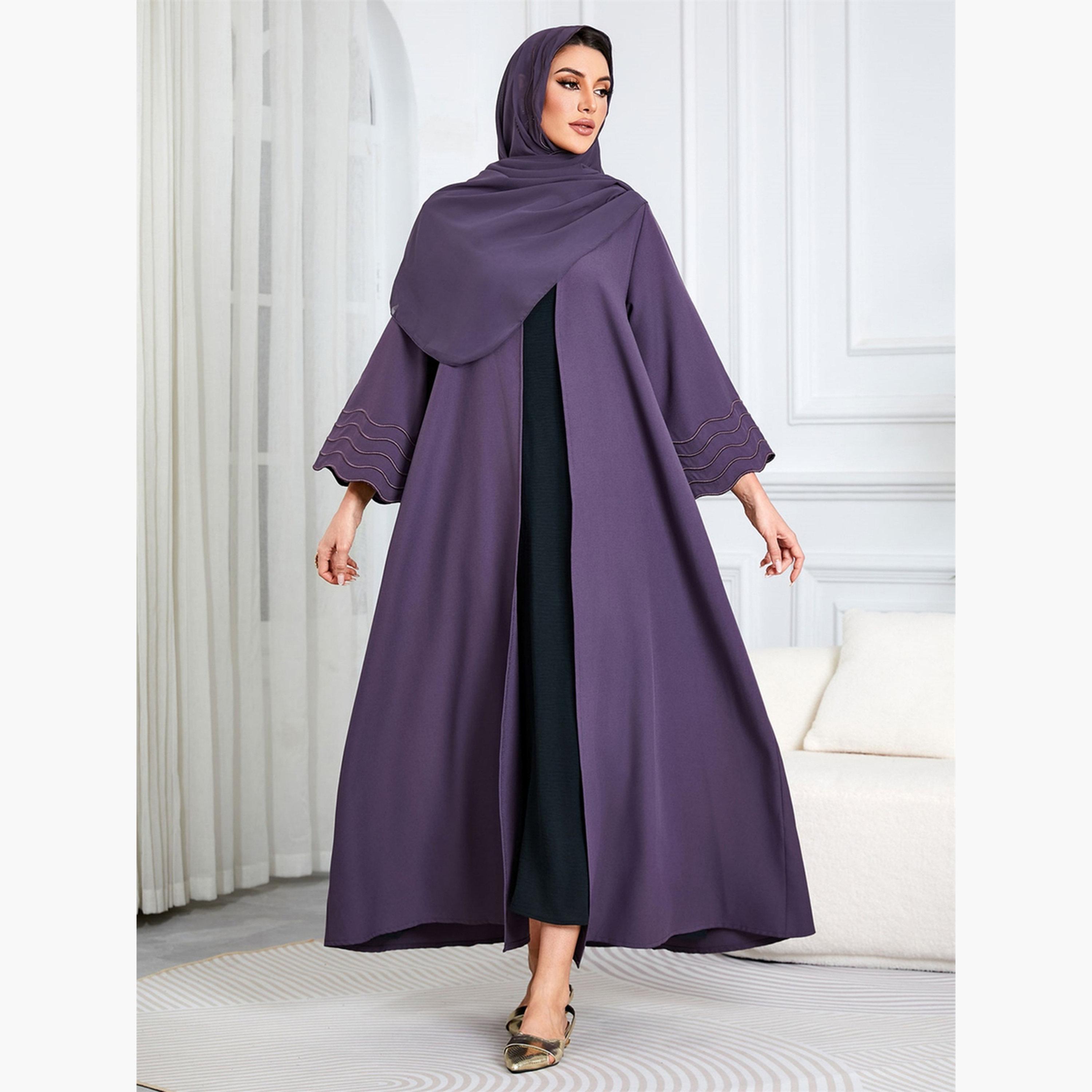 عباية بفتحة أمامية مع غطاء للرأس-women-arabicclothing-abayas-image-4